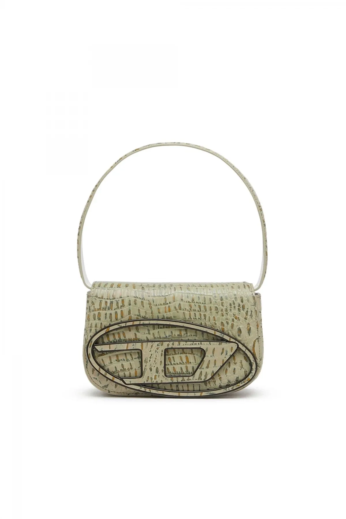 Green 1DR-Iconic shoulder bag with croc print