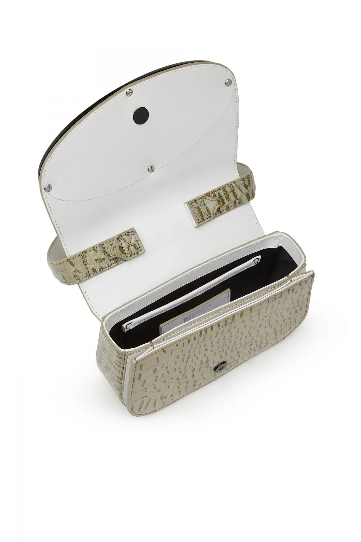 Green 1DR-Iconic shoulder bag with croc print