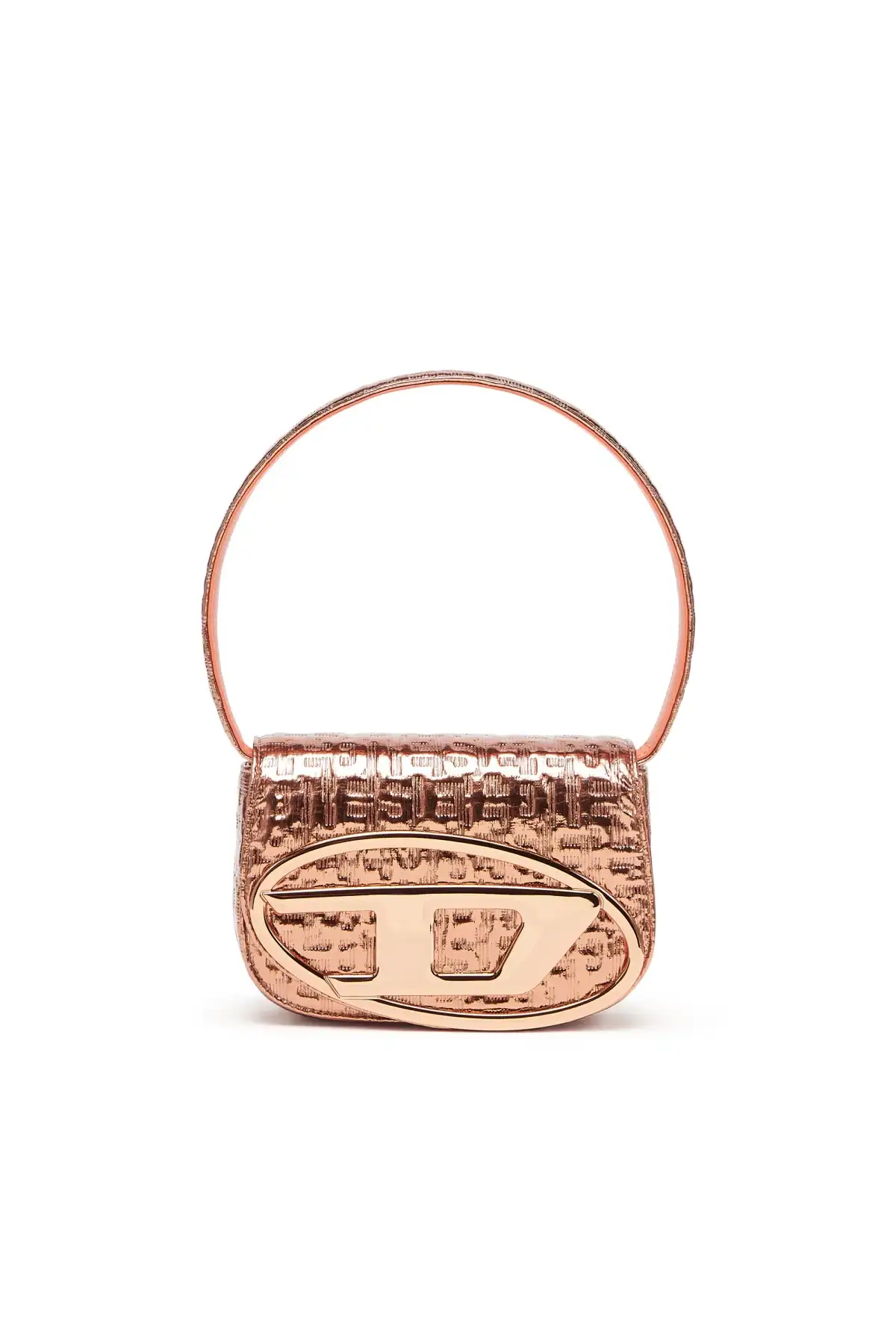 Brown 1DR-Iconic shoulder bag with metallic monogram