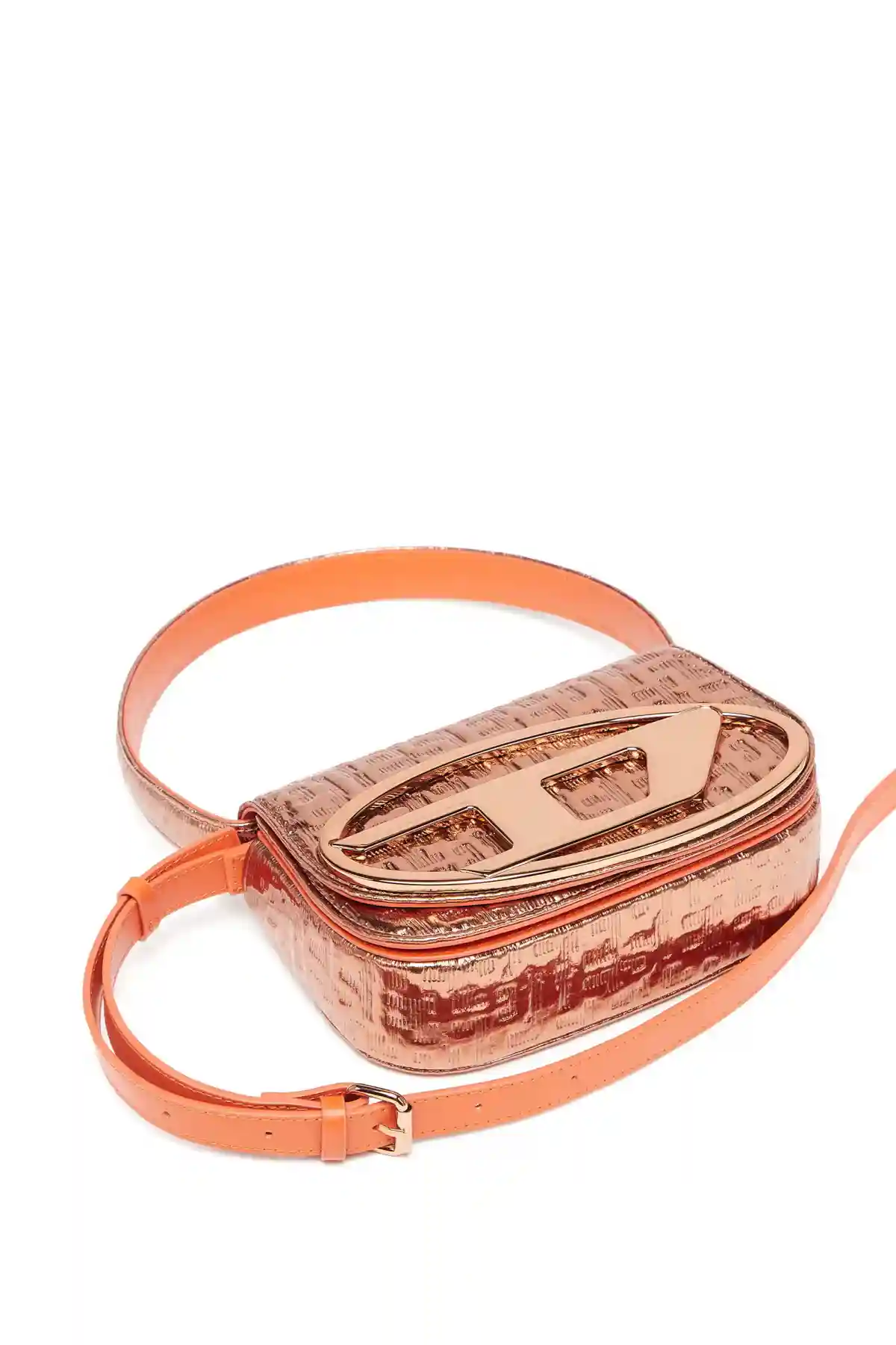 Brown 1DR-Iconic shoulder bag with metallic monogram