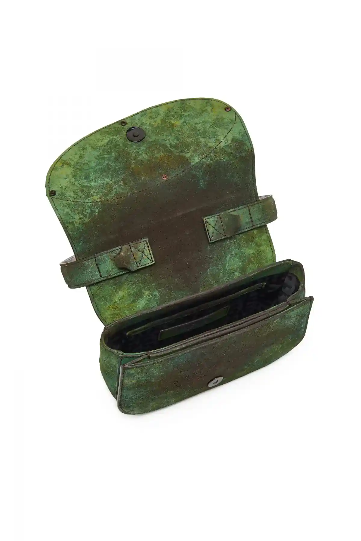 Green 1DR-Iconic shoulder bag in oxidised leather
