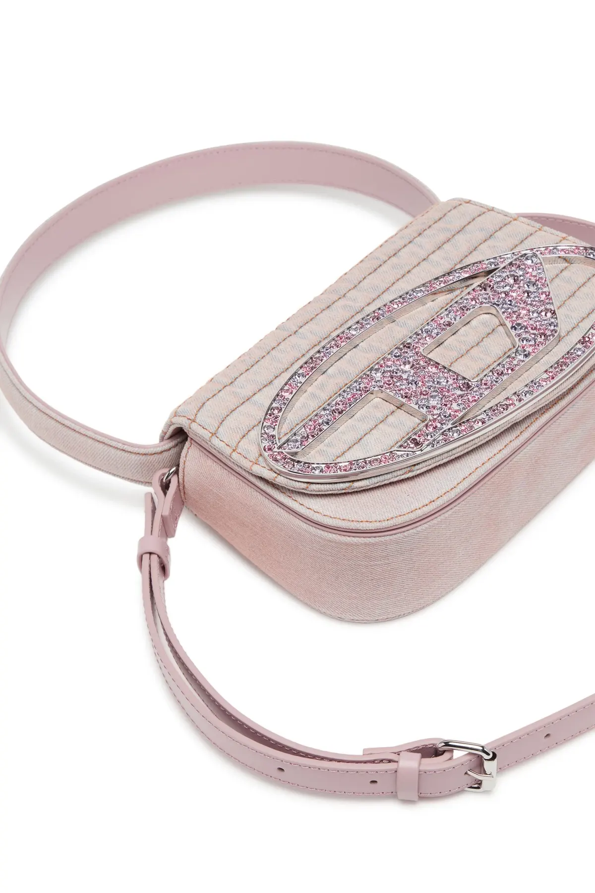 Pink 1DR Shoulder Bag-Iconic shoulder bag in padded denim