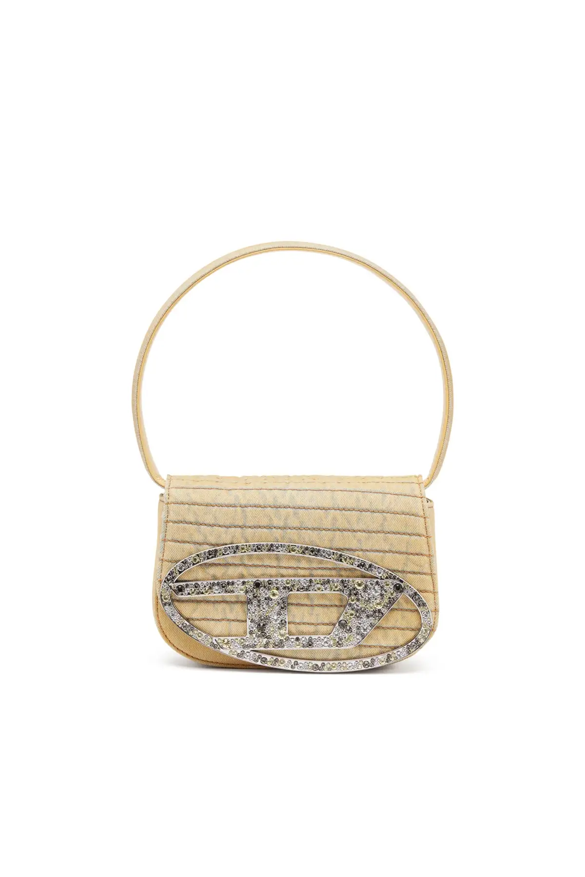 Yellow 1DR Shoulder Bag-Iconic shoulder bag in padded denim