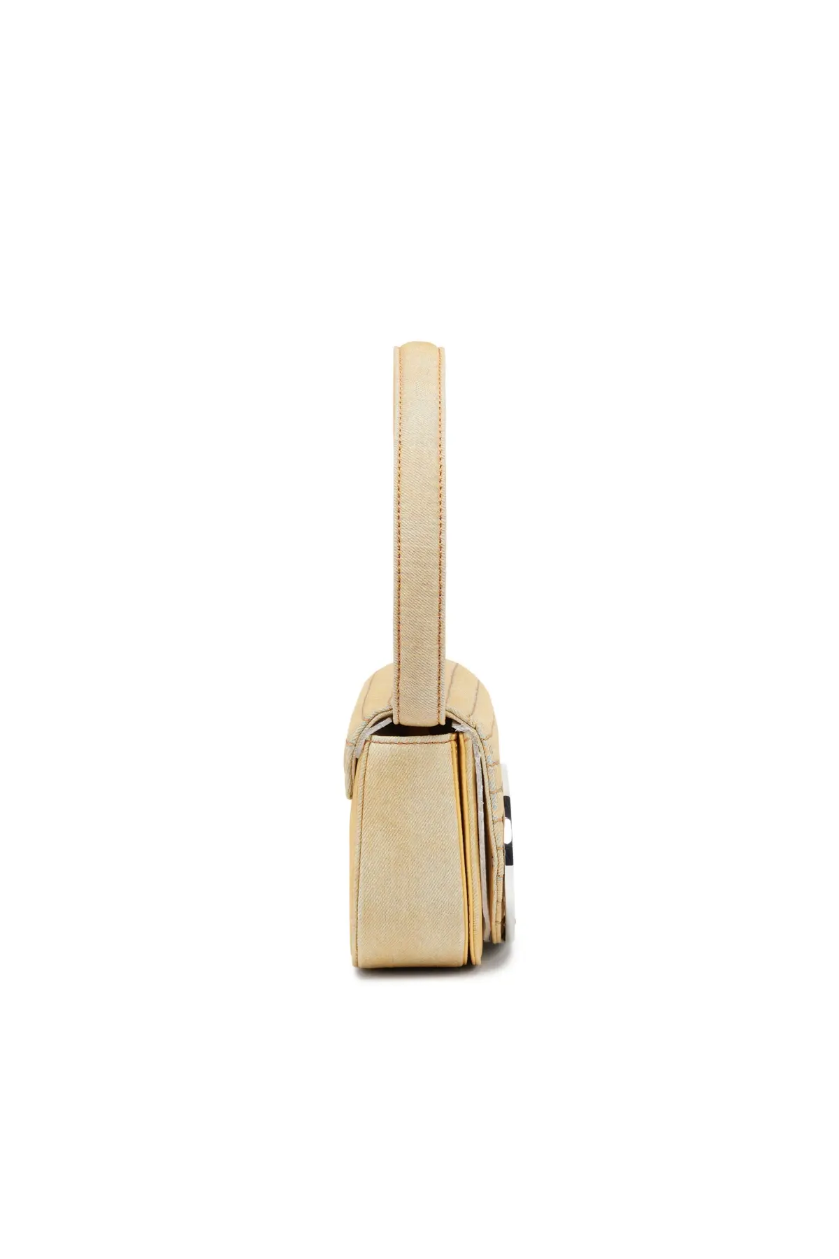 Yellow 1DR Shoulder Bag-Iconic shoulder bag in padded denim