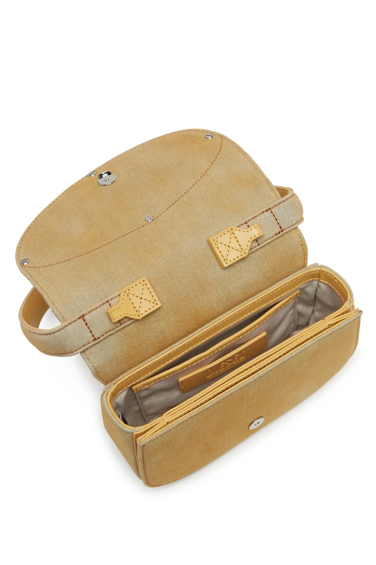Yellow 1DR Shoulder Bag-Iconic shoulder bag in padded denim