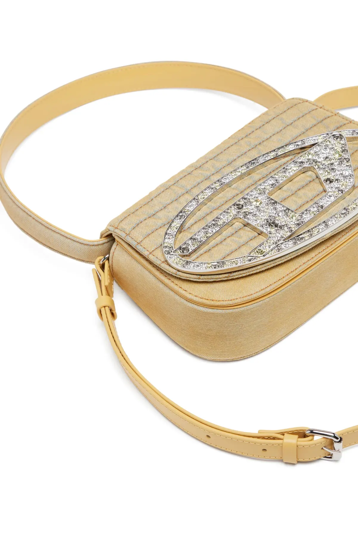 Yellow 1DR Shoulder Bag-Iconic shoulder bag in padded denim