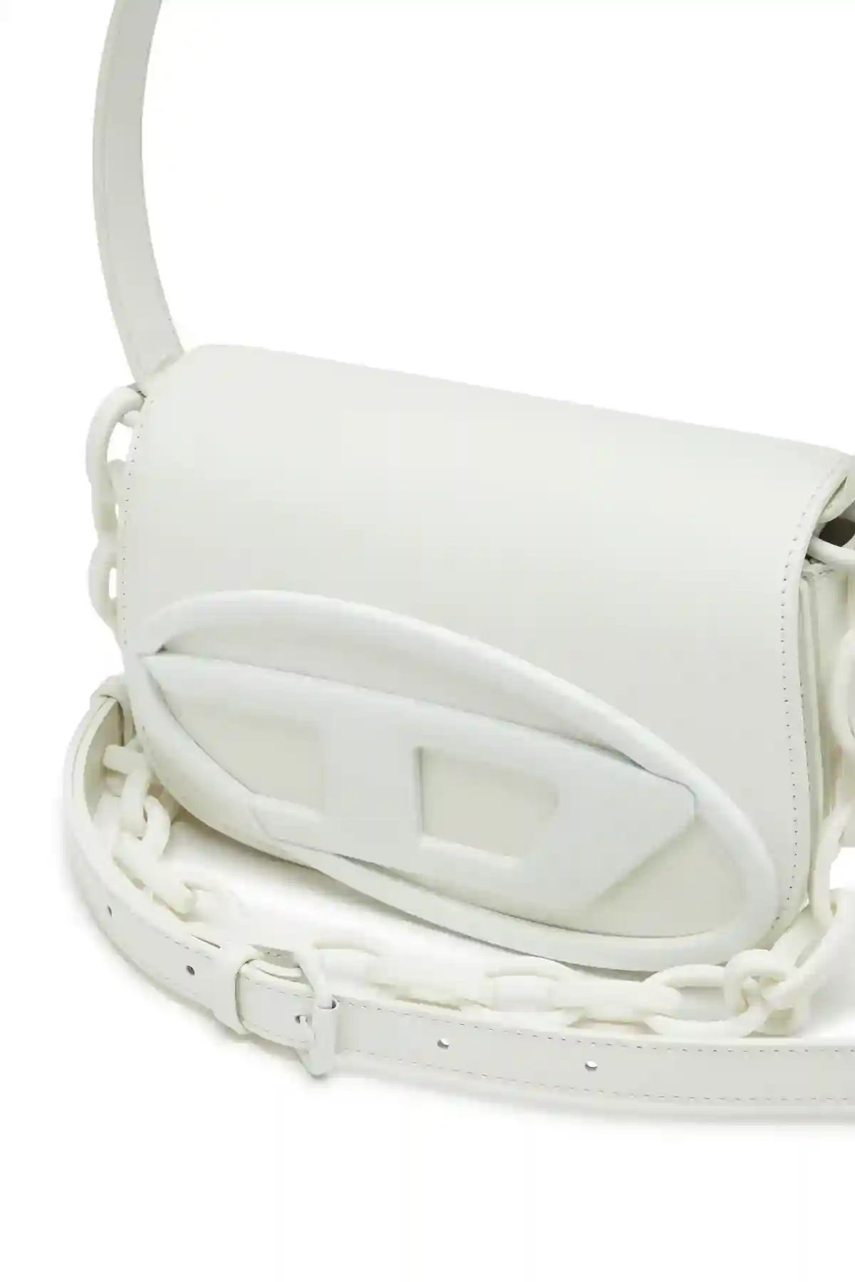 White 1DR-Iconic shoulder bag in matte leather