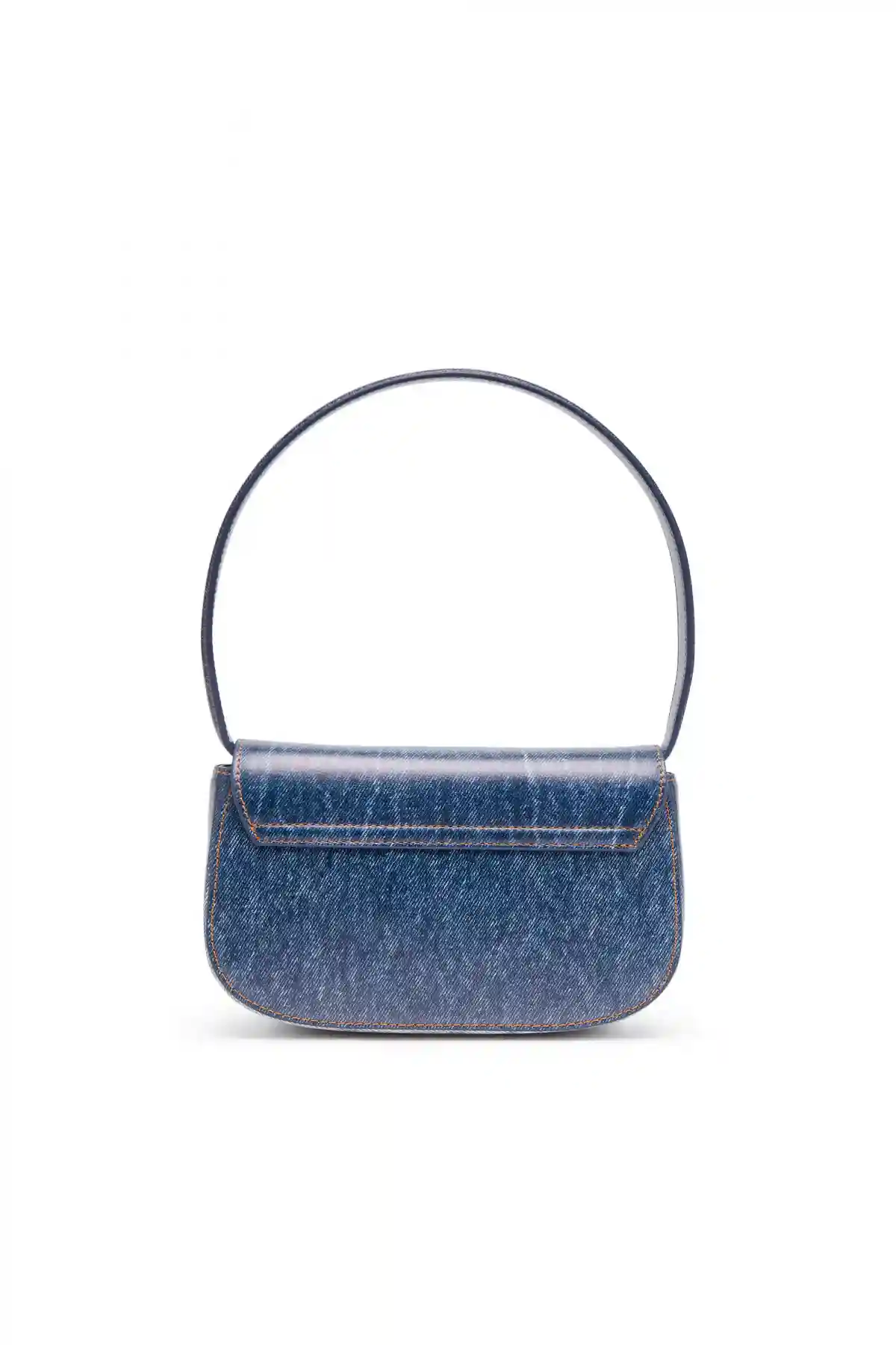 Blue 1DR-Iconic shoulder bag in denim-print leather