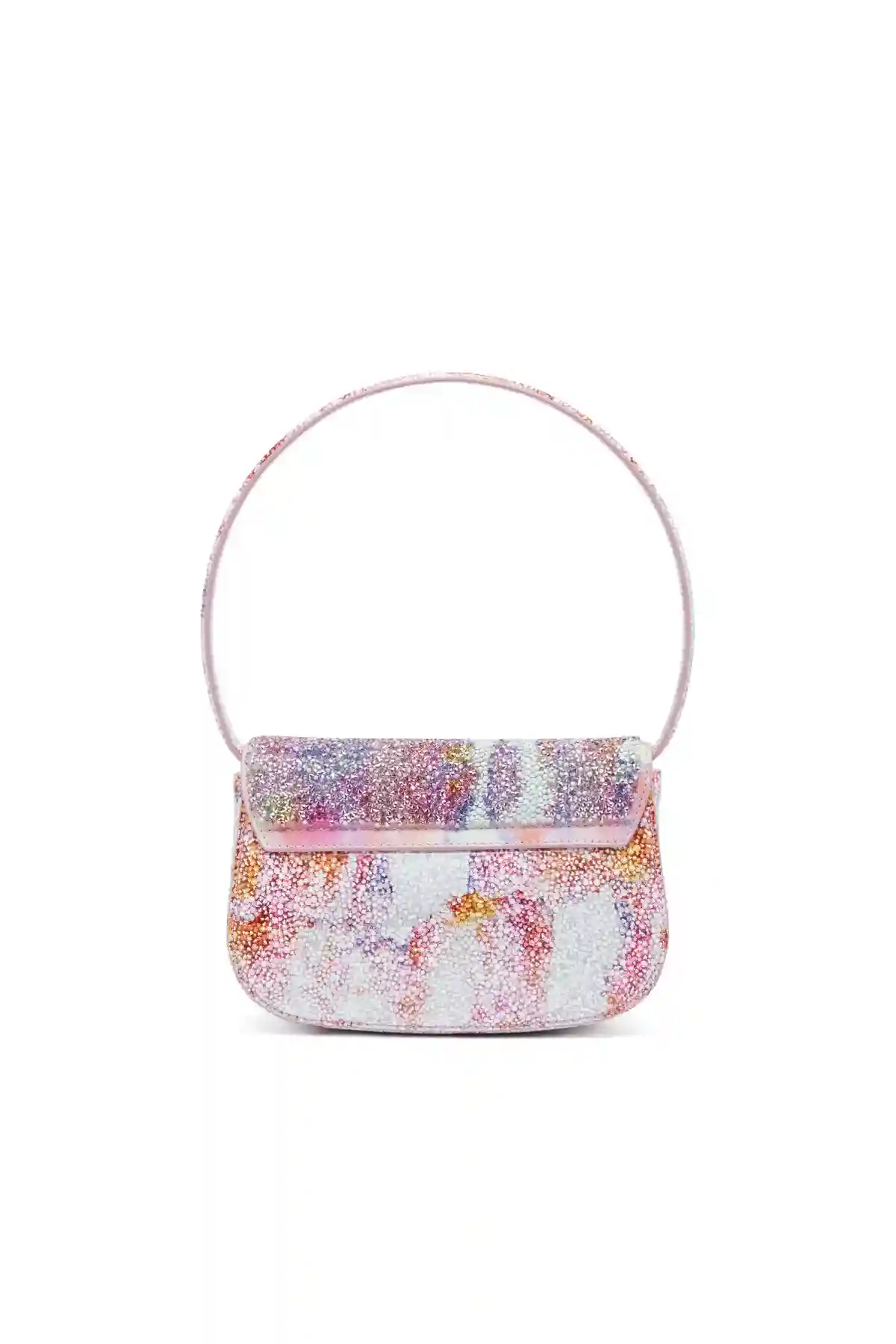 Pink and White 1DR-Iconic shoulder bag in printed quartz