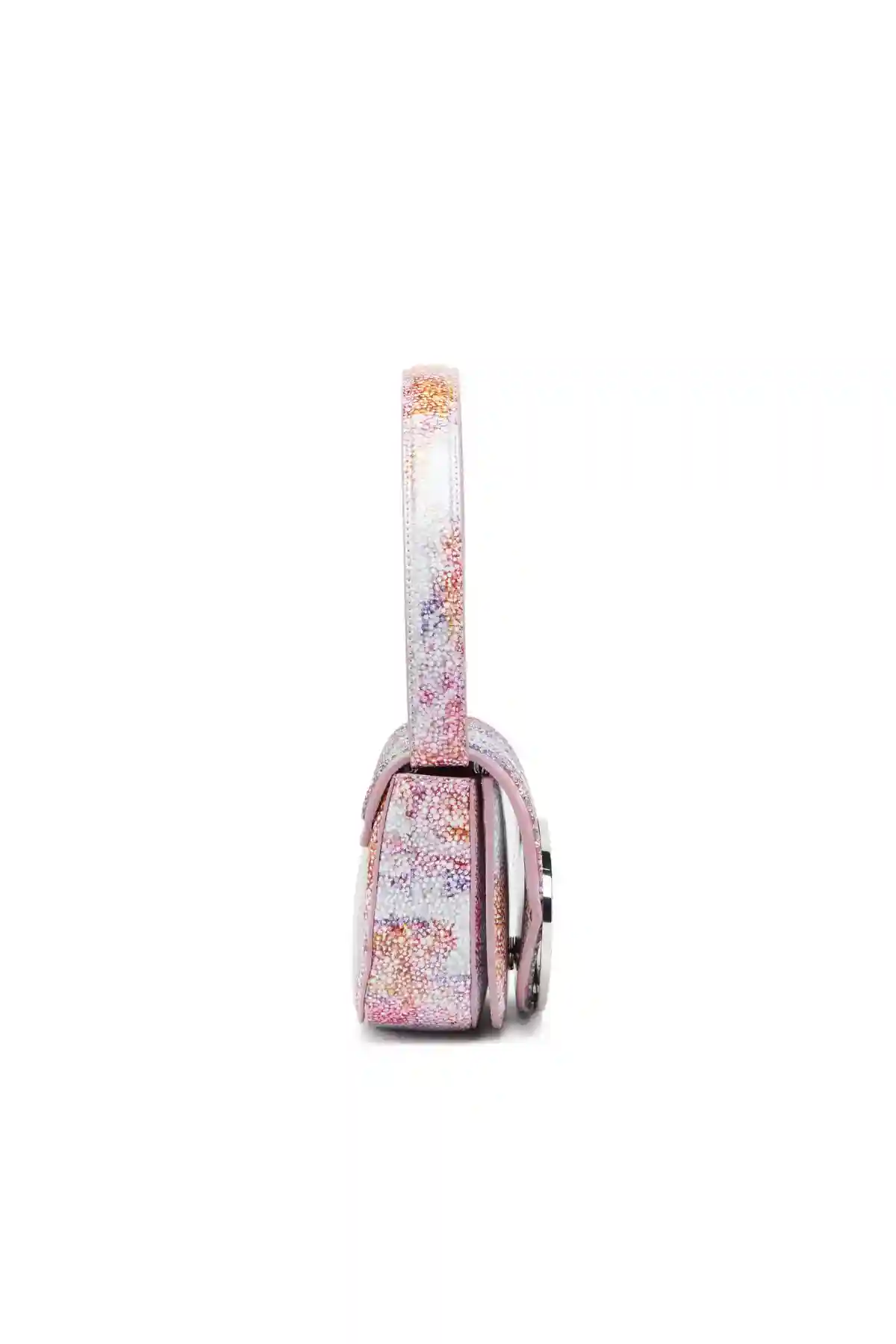 Pink and White 1DR-Iconic shoulder bag in printed quartz