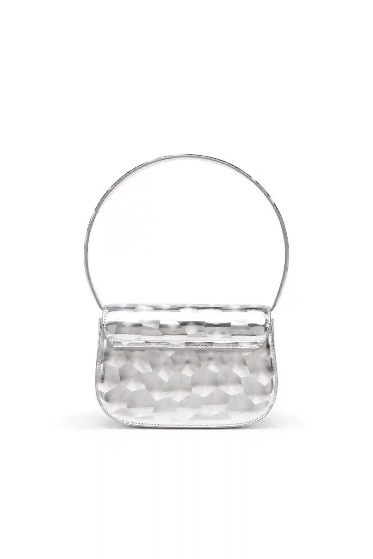 Silver 1DR-Iconic shoulder bag with mirror effect
