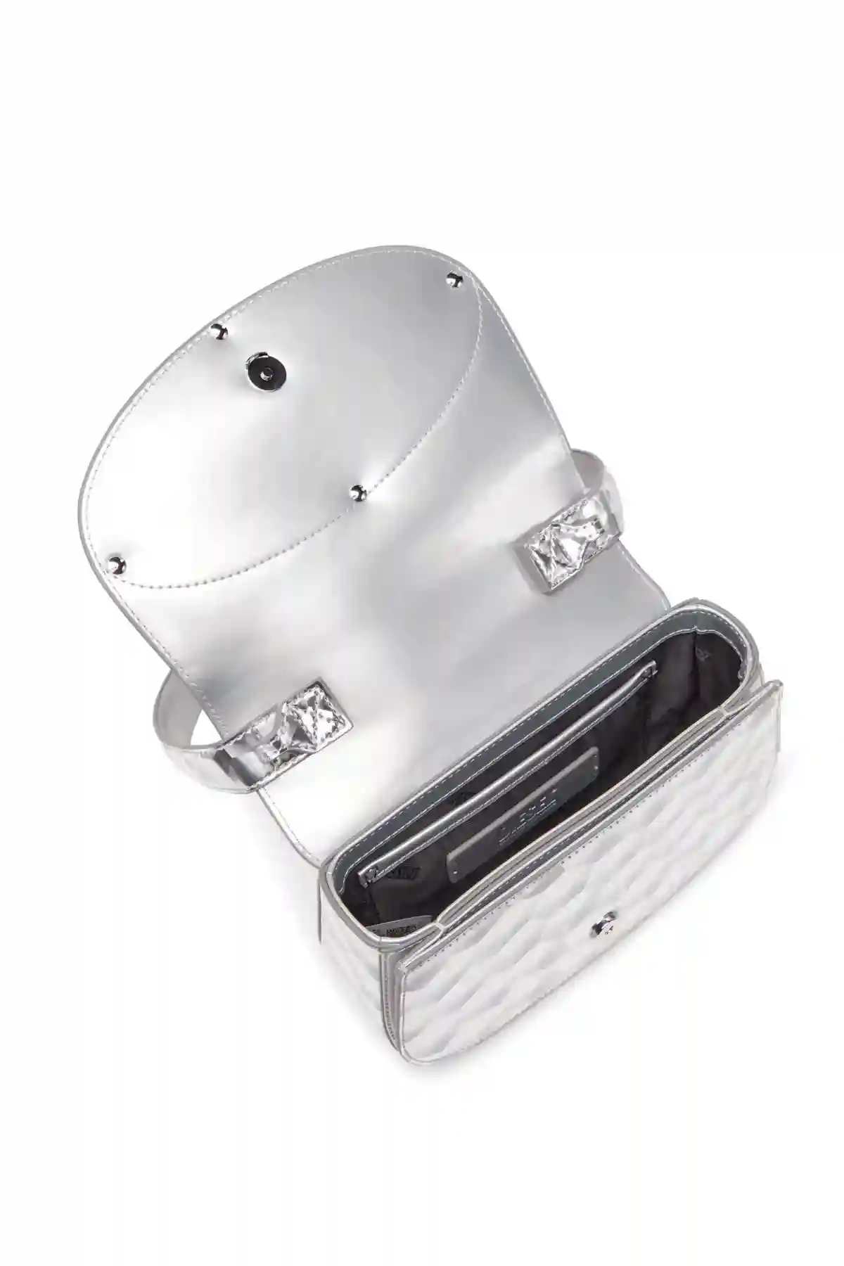 Silver 1DR-Iconic shoulder bag with mirror effect