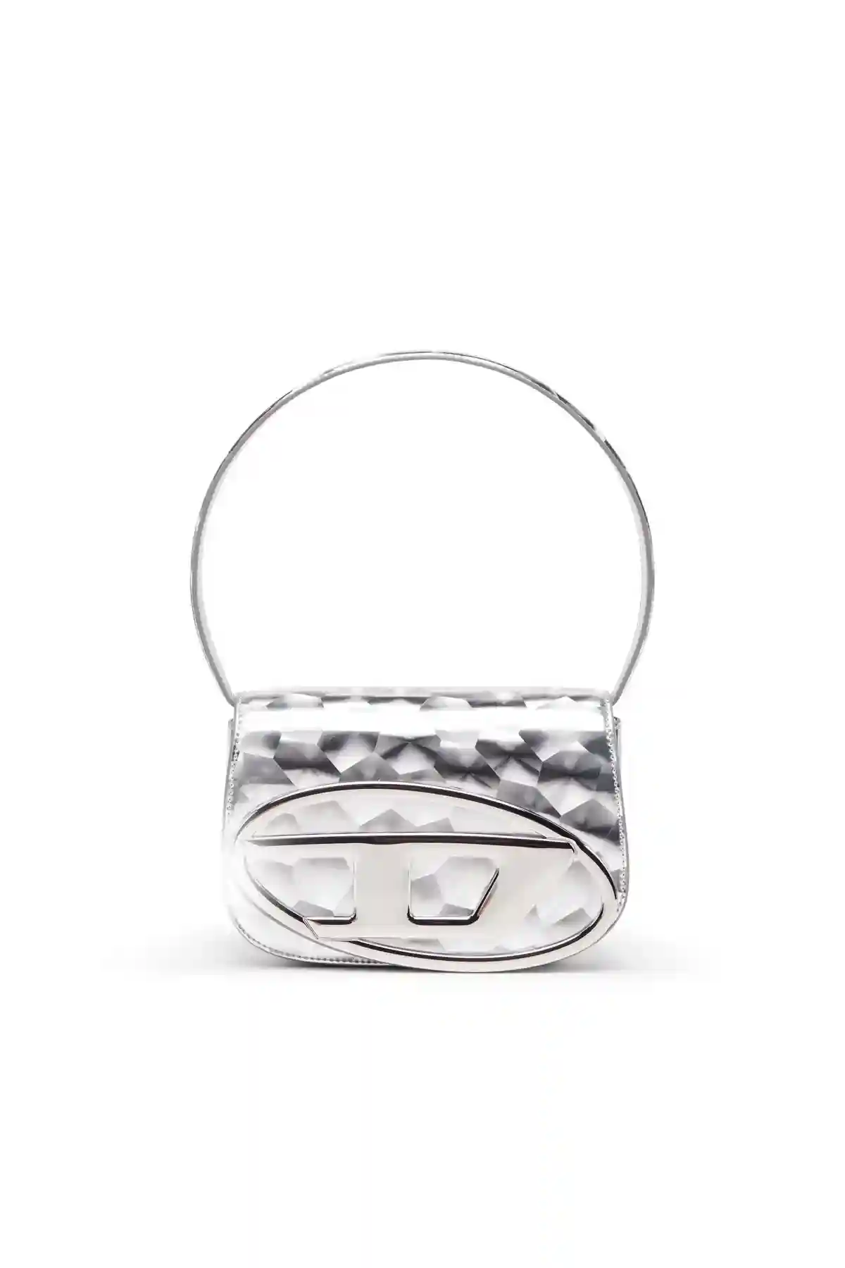 Silver 1DR-Iconic shoulder bag with mirror effect