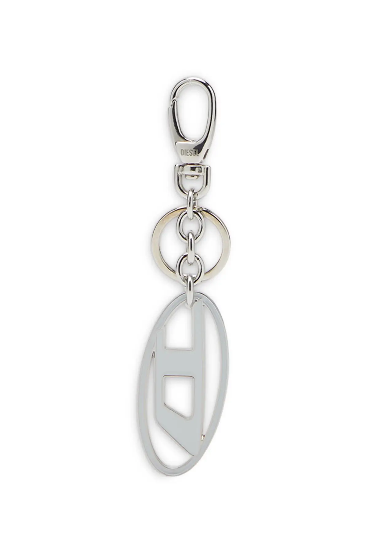 Silver Enamel and metal D keyring