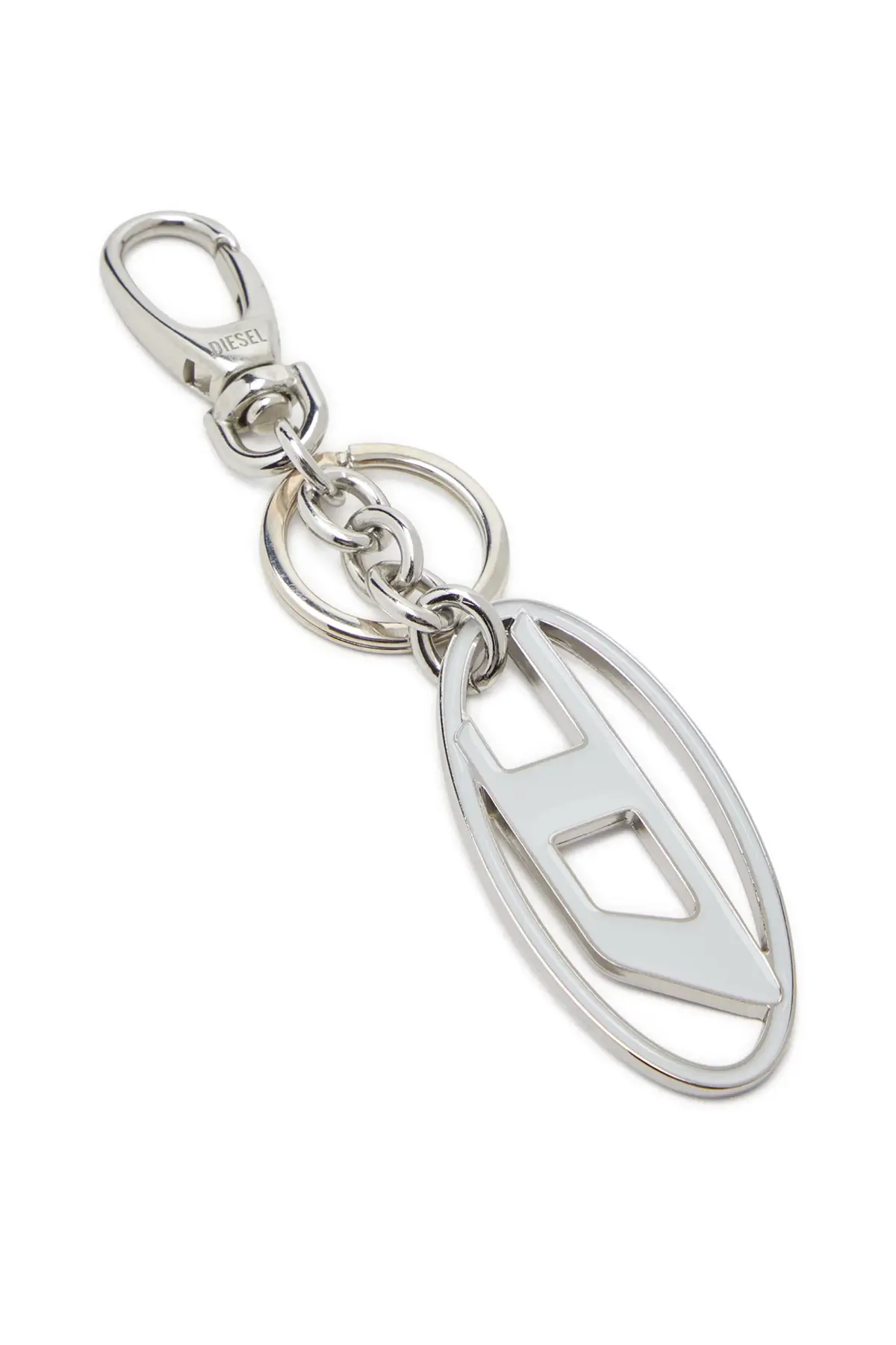 Silver Enamel and metal D keyring