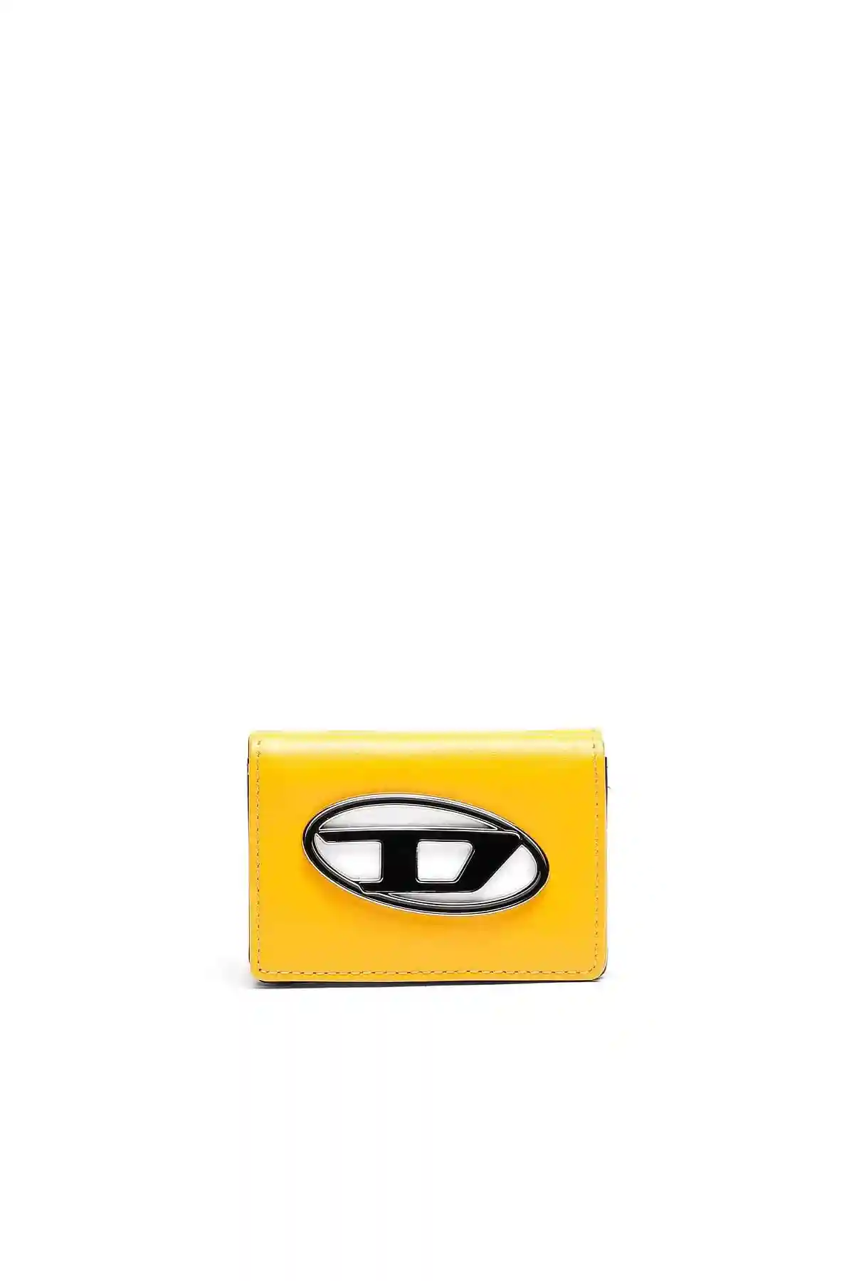 Yellow Tri-fold wallet with D logo-plaque