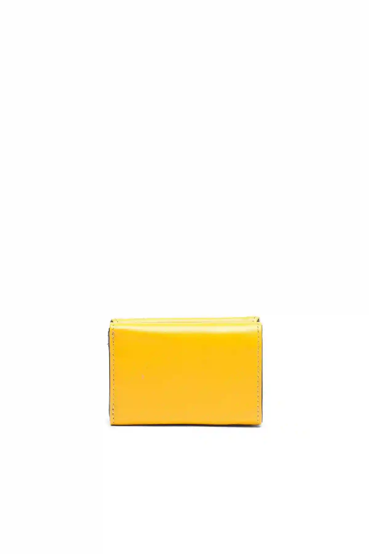 Yellow Tri-fold wallet with D logo-plaque