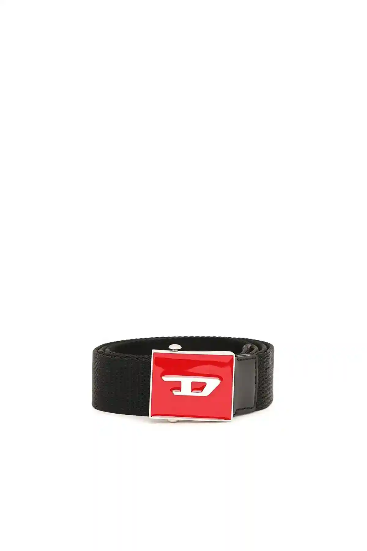Black Webbing belt with enamel logo buckle