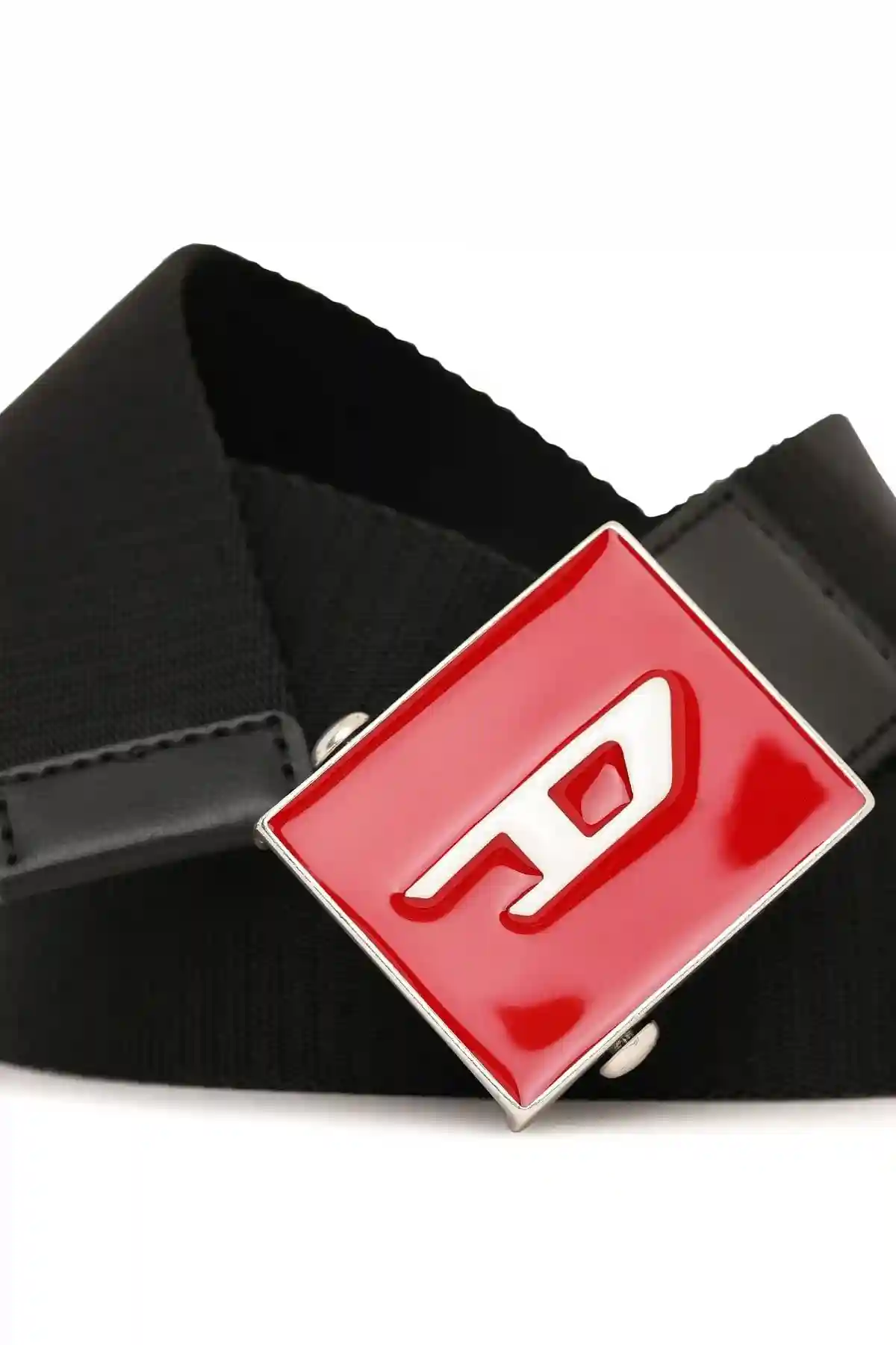 Black Webbing belt with enamel logo buckle