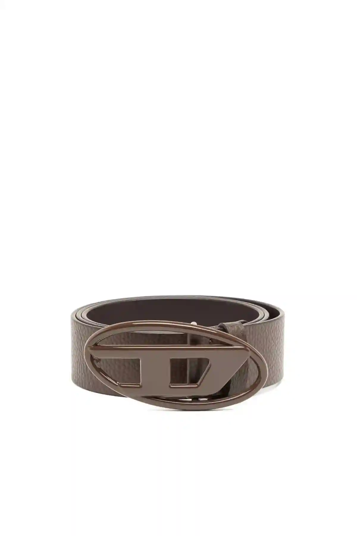 Brown Leather belt with matte buckle
