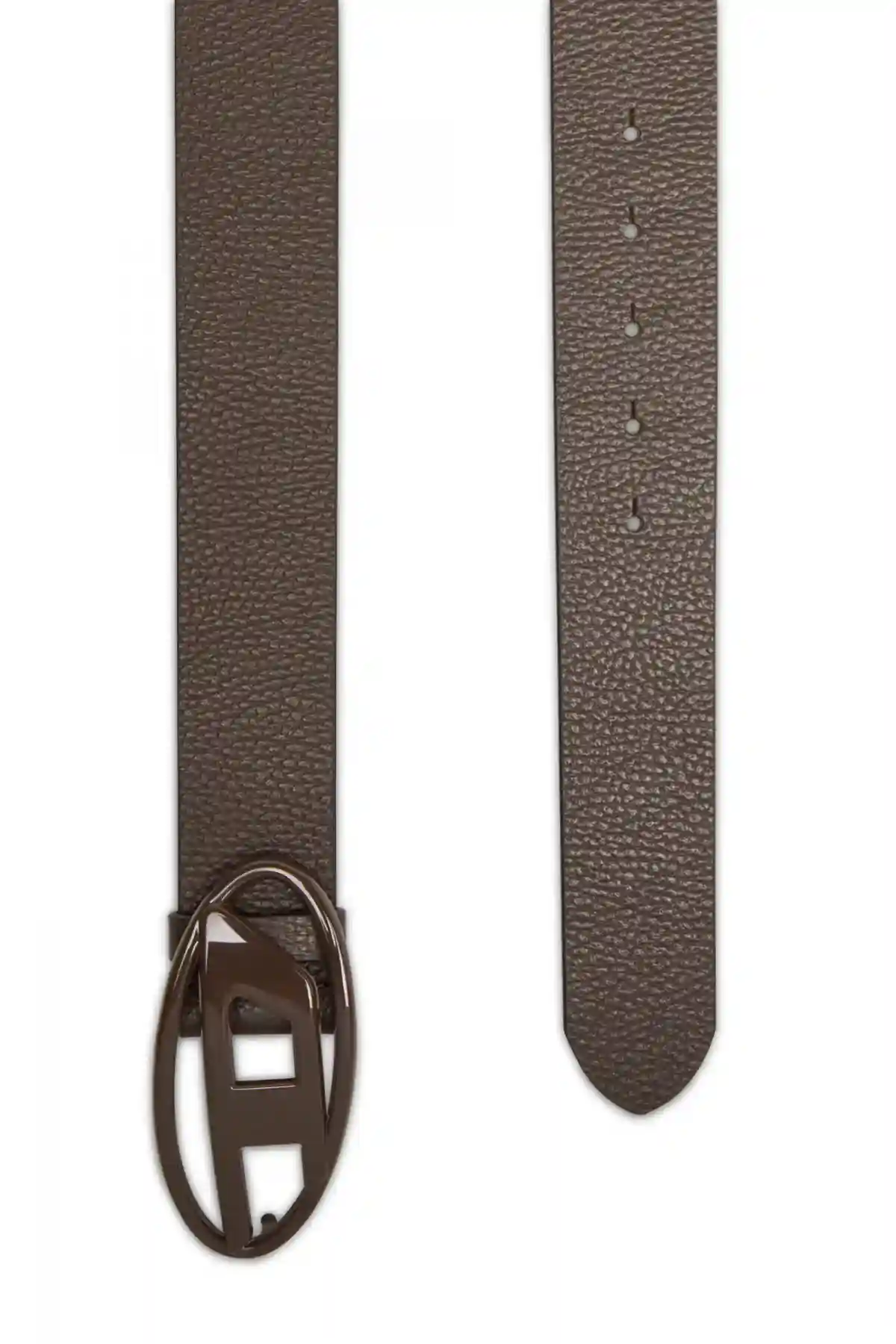 Brown Leather belt with matte buckle