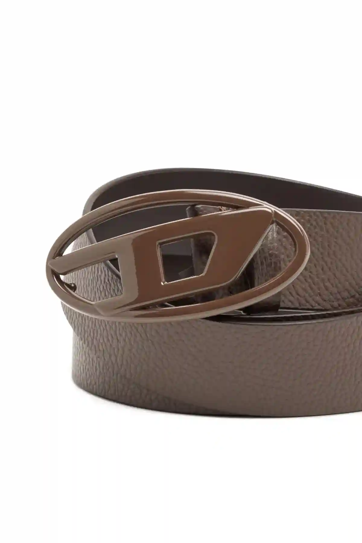 Brown Leather belt with matte buckle
