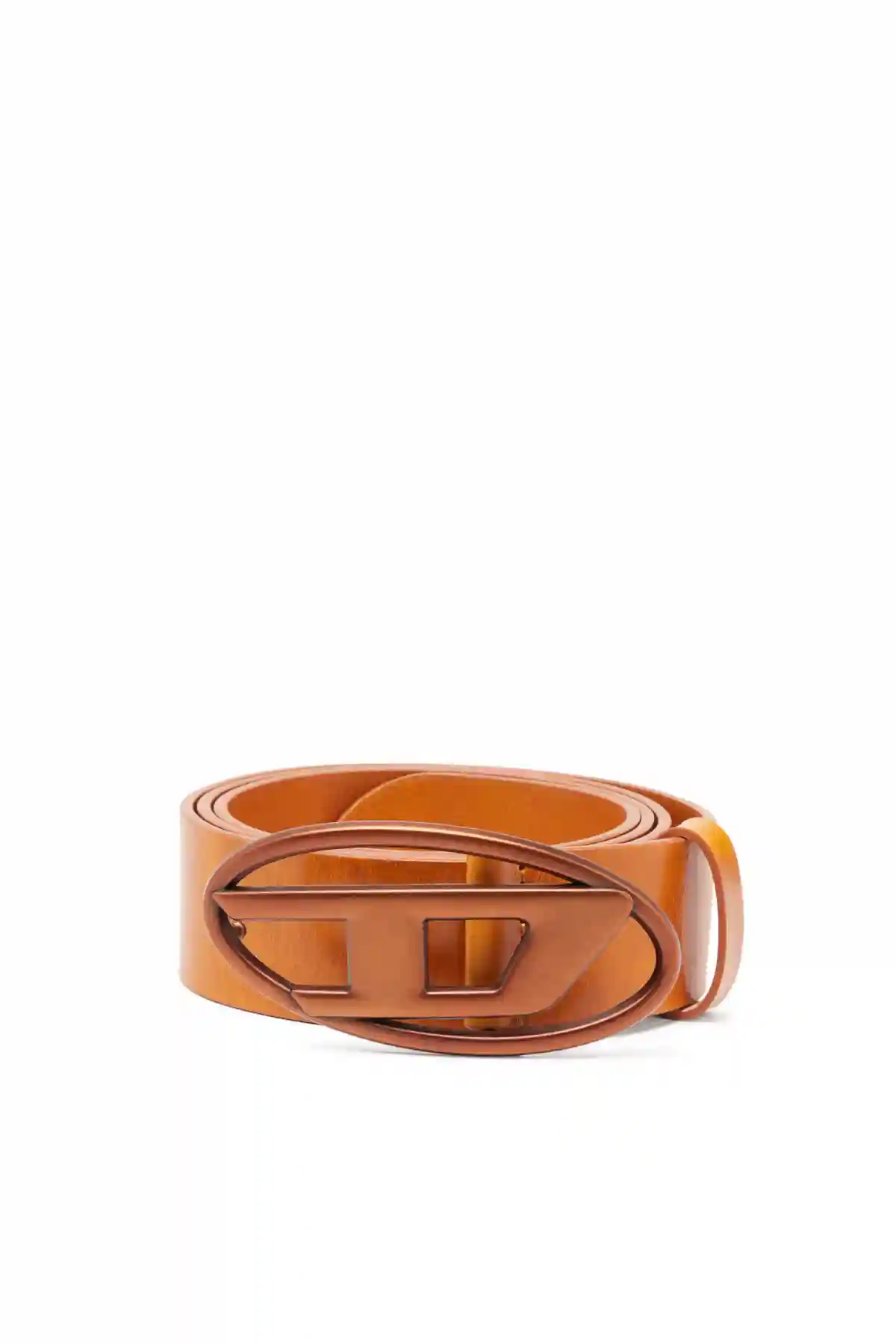 Orange Leather belt with tonal buckle
