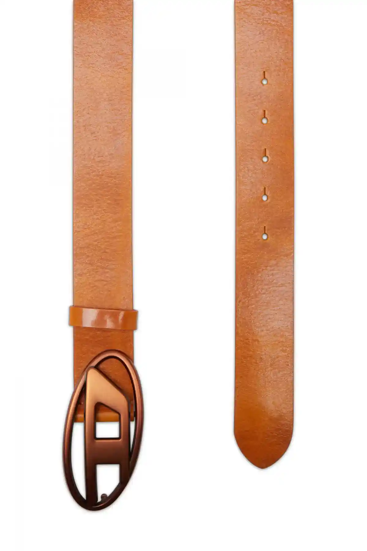 Orange Leather belt with tonal buckle