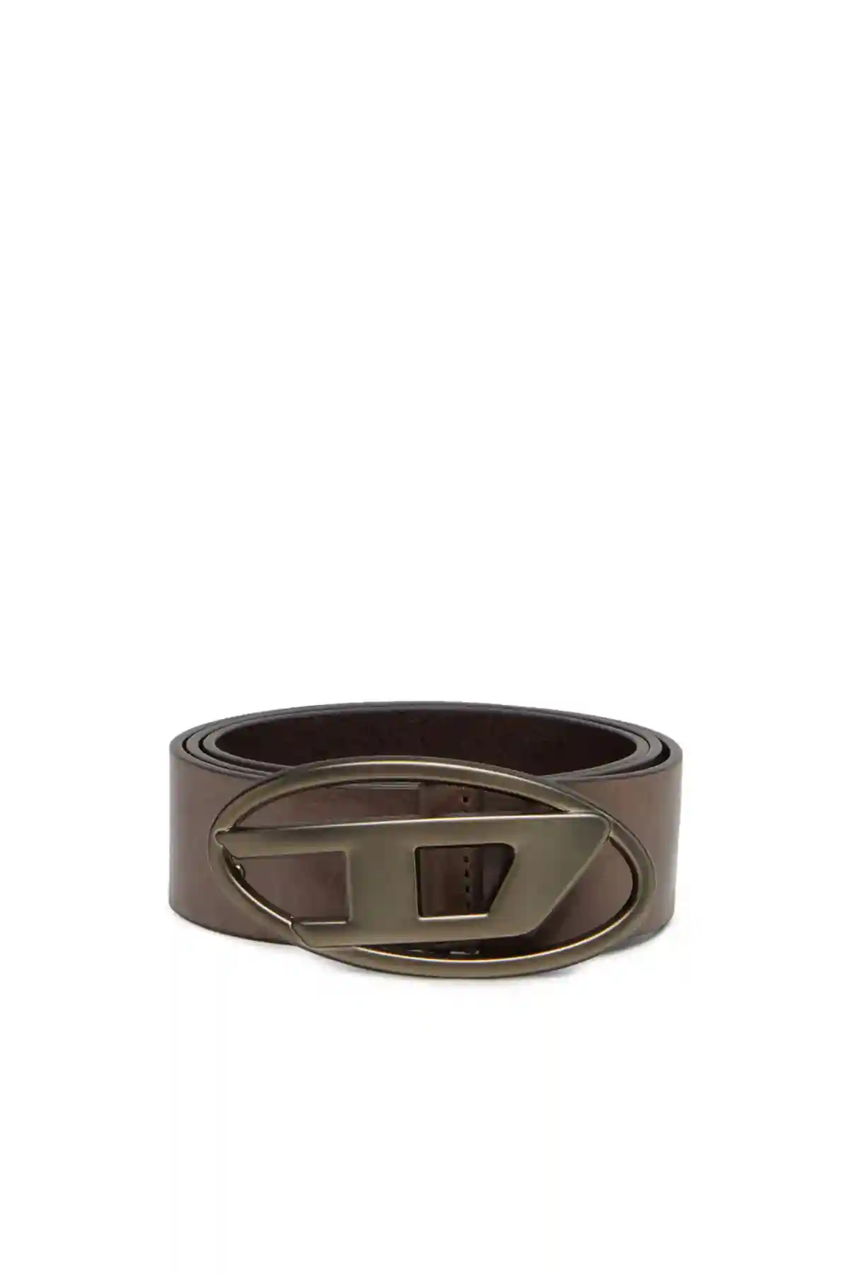 Brown Leather belt with tonal buckle