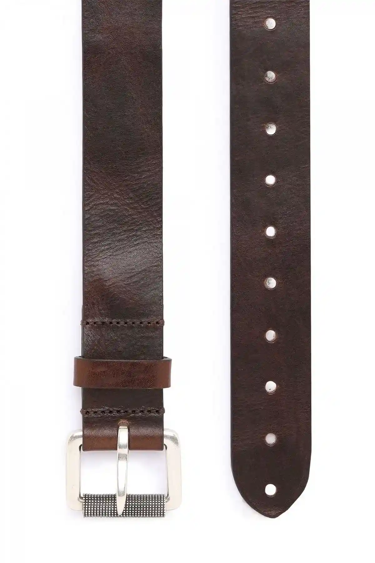 Brown Belt with logo and rivets