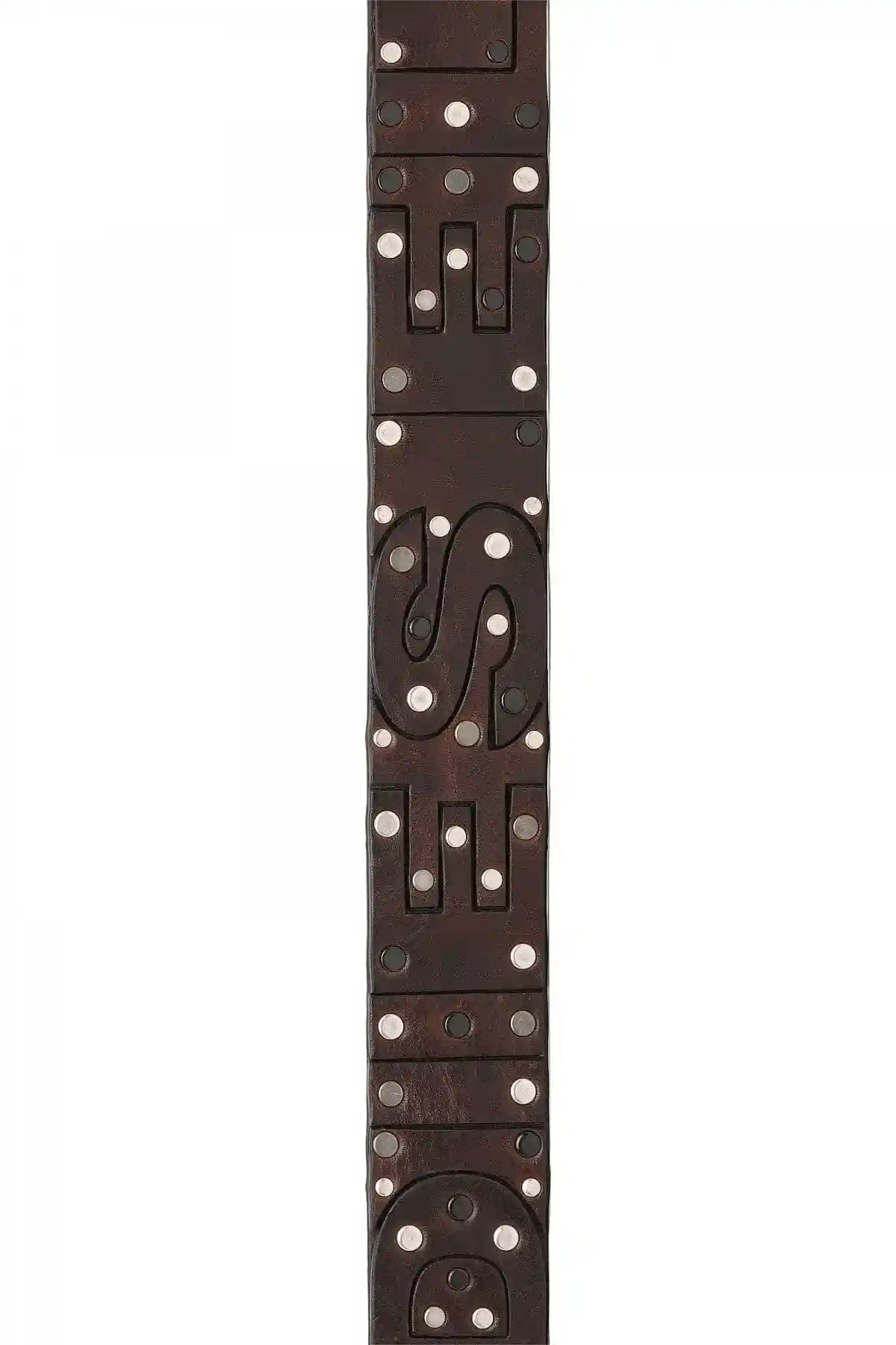 Brown Belt with logo and rivets