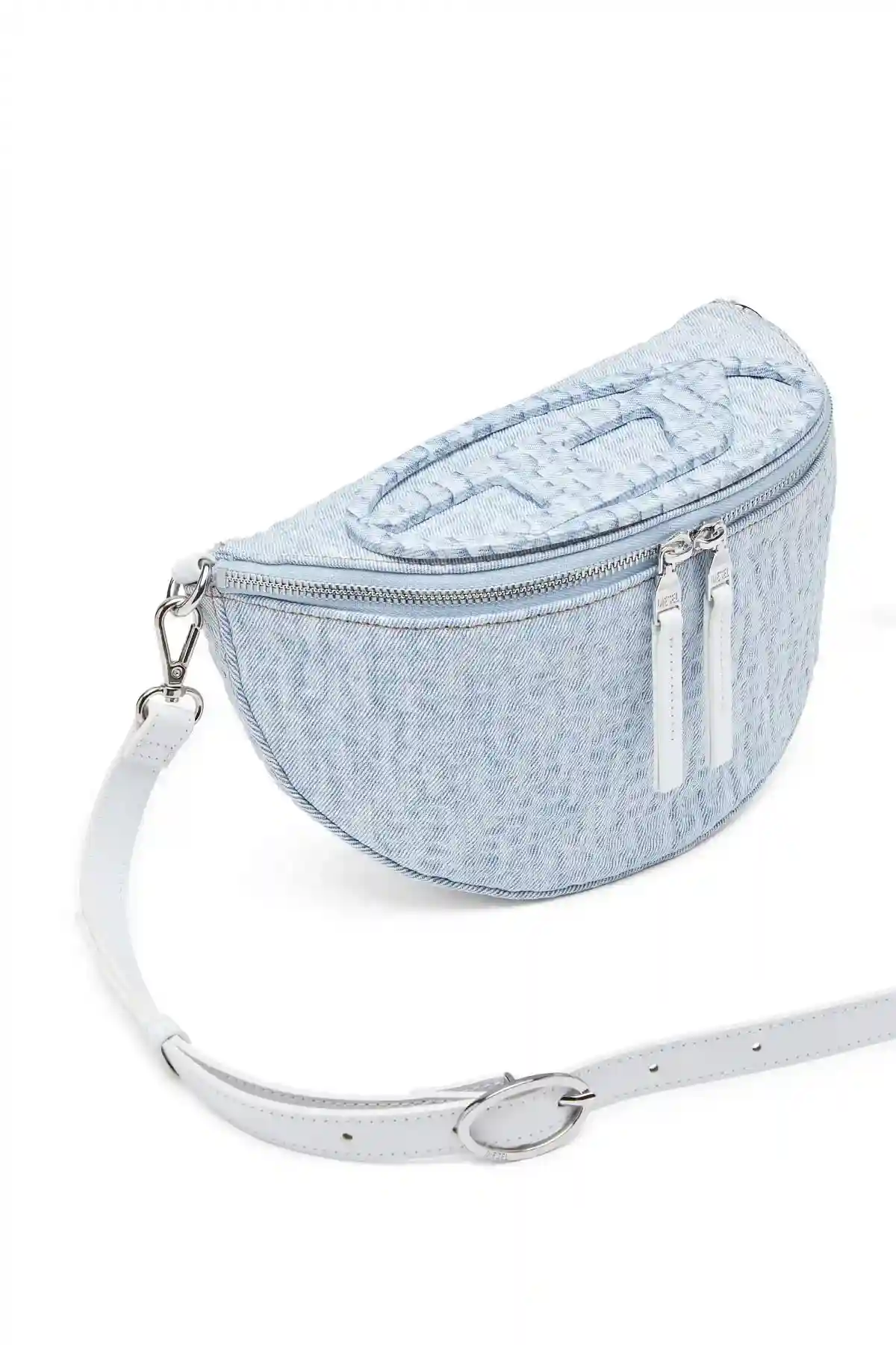 Blue 1DR-Crossbody-Convertible bag in monogram denim