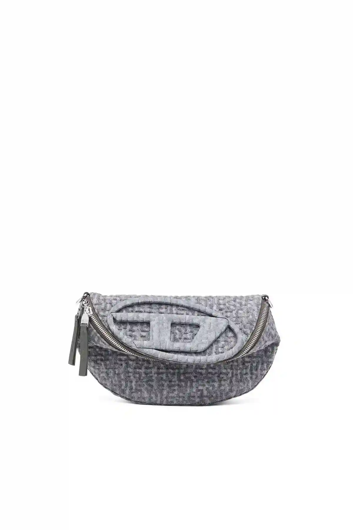 Grey 1DR-Crossbody-Convertible bag in monogram denim