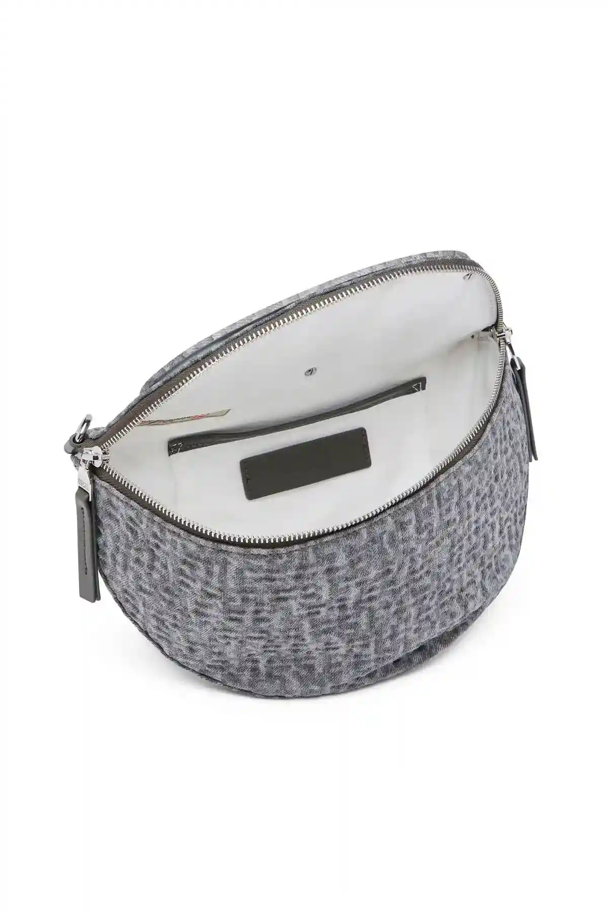 Grey 1DR-Crossbody-Convertible bag in monogram denim