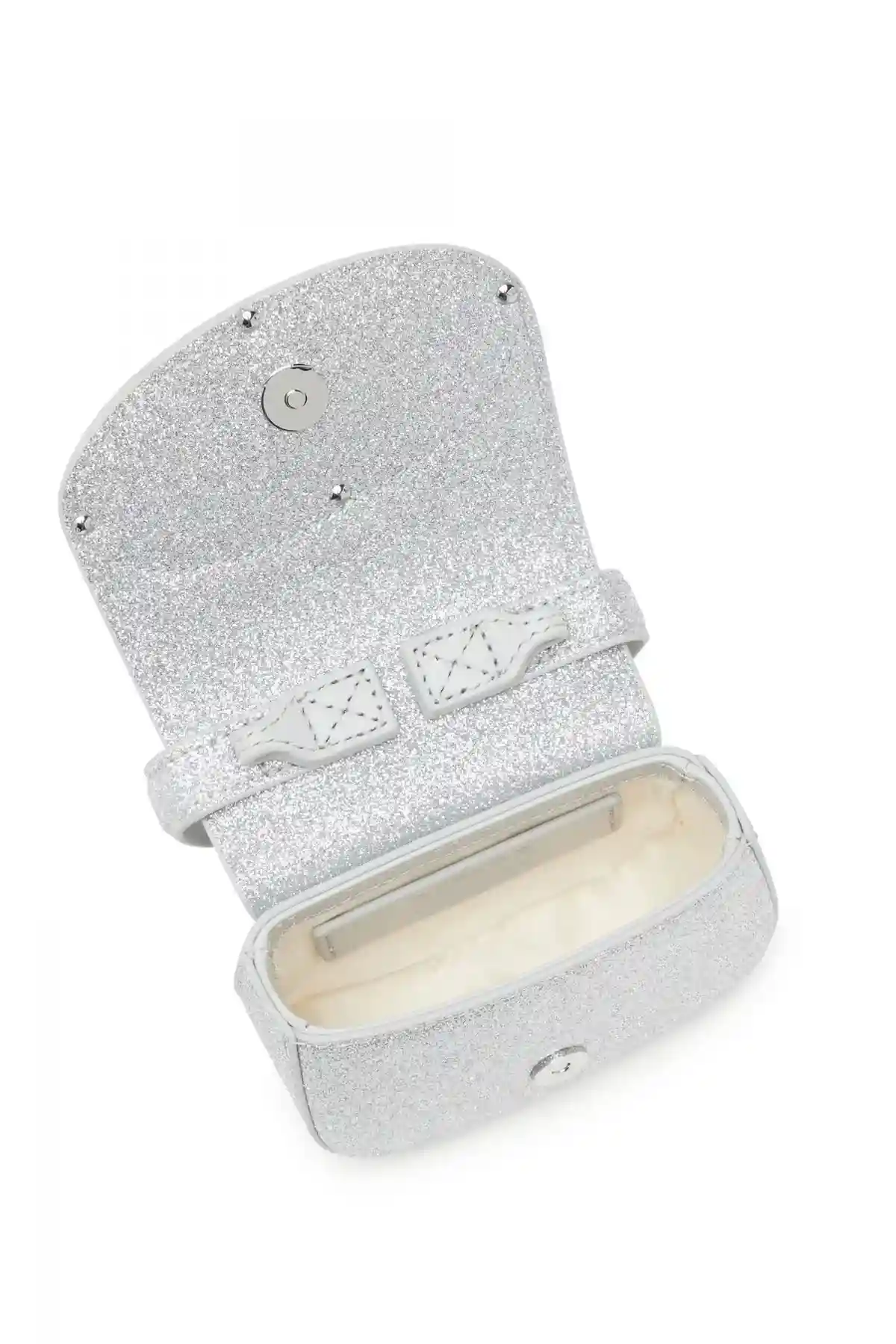 Silver 1DR XS-Iconic mini bag in glitter fabric