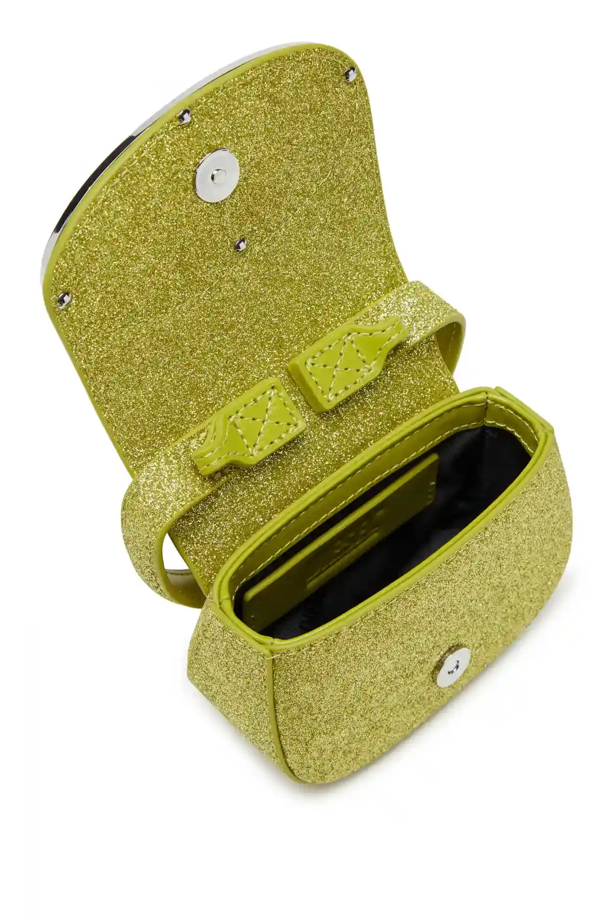 Yellow 1DR XS-Iconic mini bag in glitter fabric