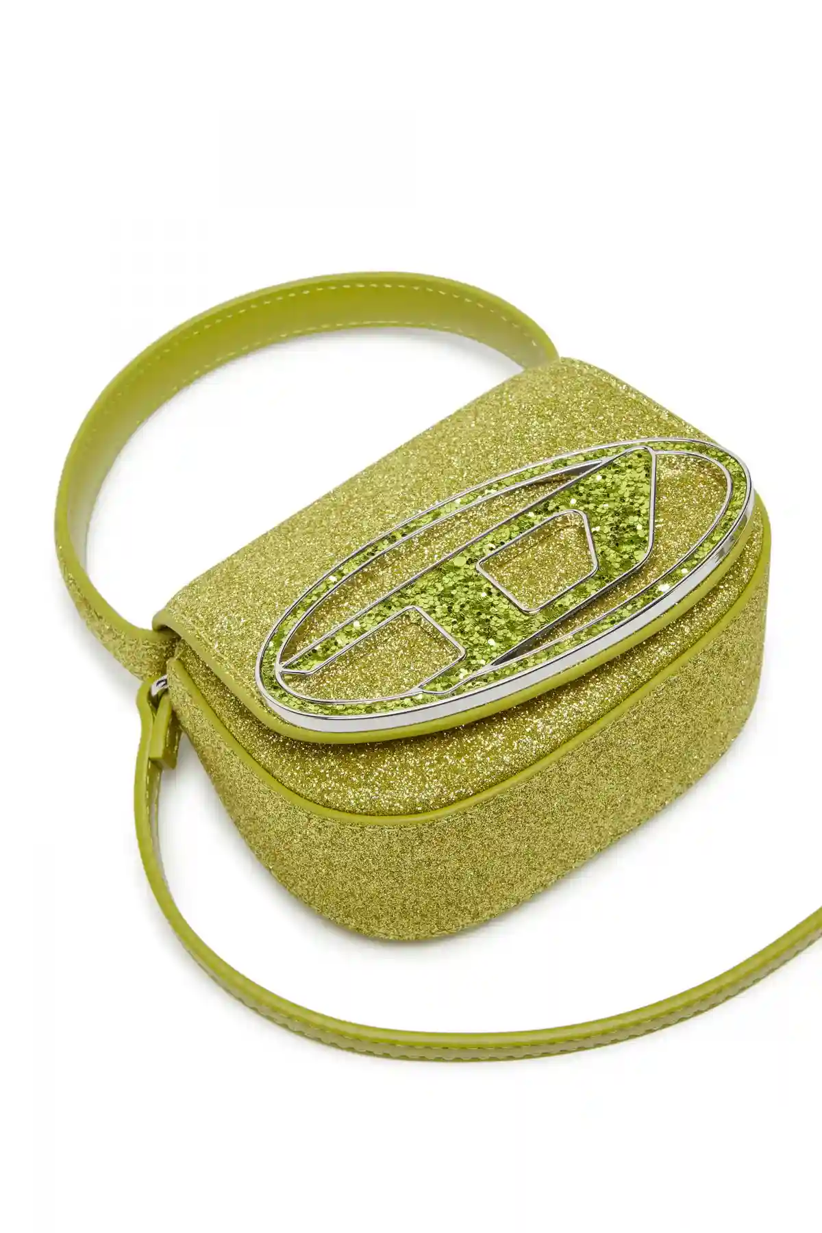 Yellow 1DR XS-Iconic mini bag in glitter fabric