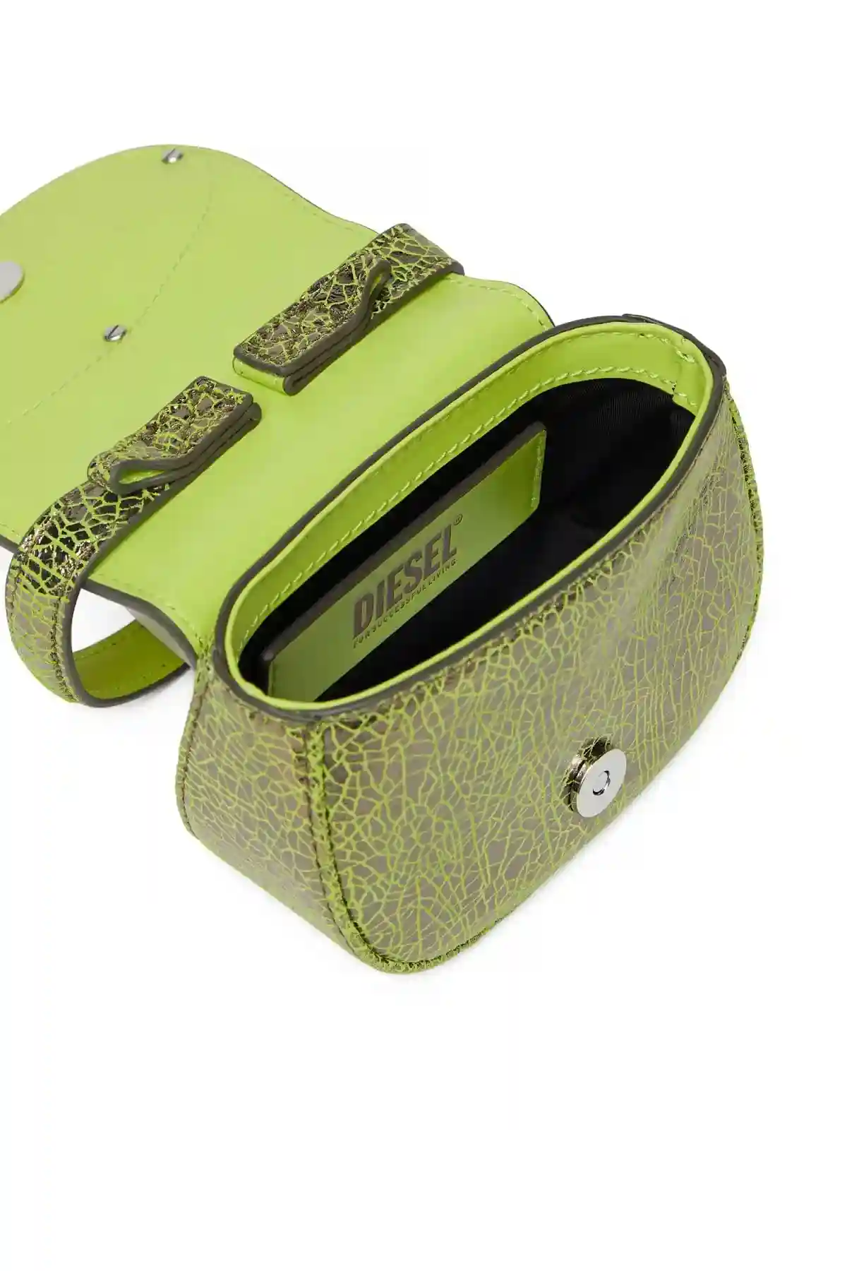 Green 1DR XS-Iconic mini bag in cracked leather