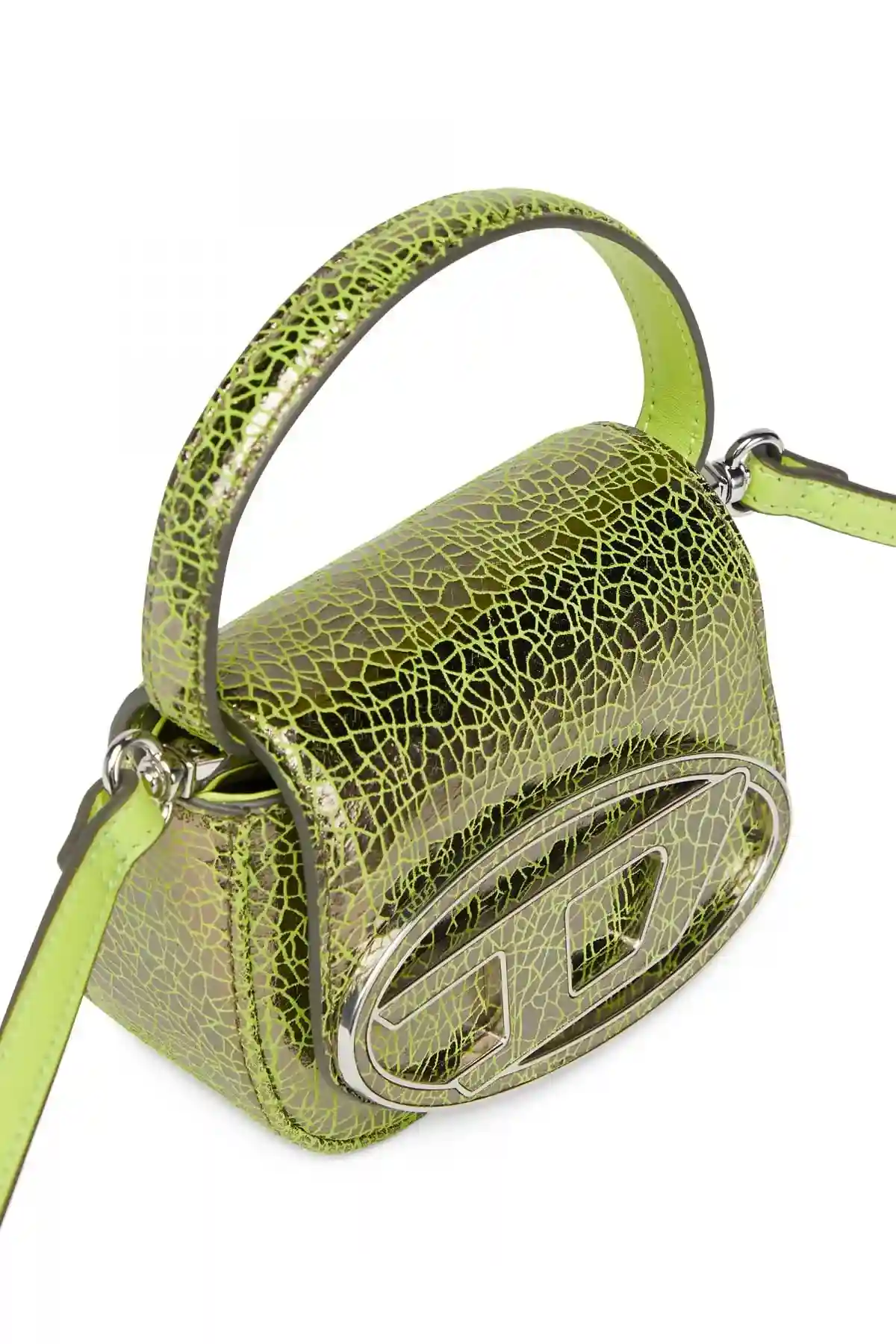 Green 1DR XS-Iconic mini bag in cracked leather