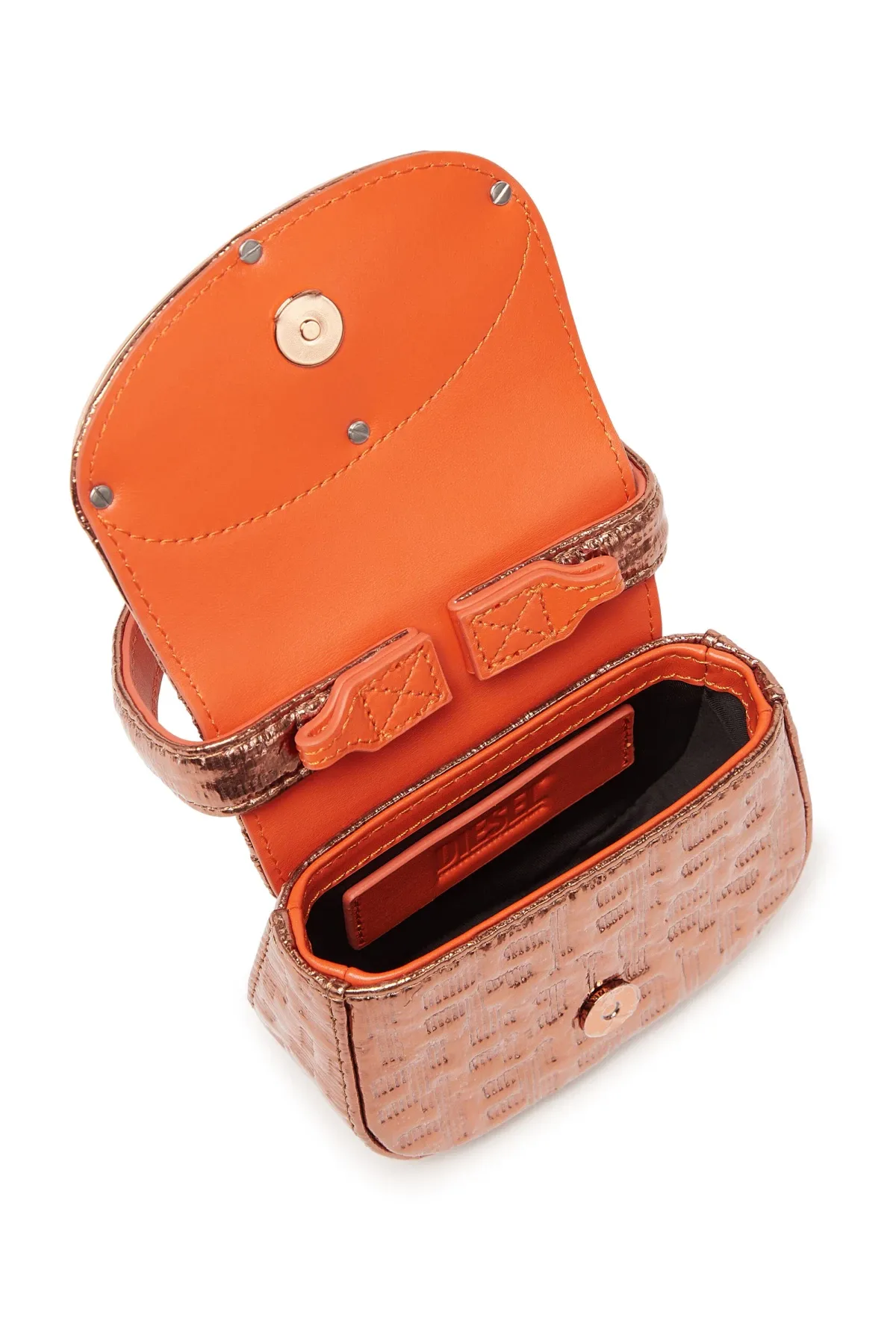 Brown 1DR XS-Iconic mini bag with metallic monogram