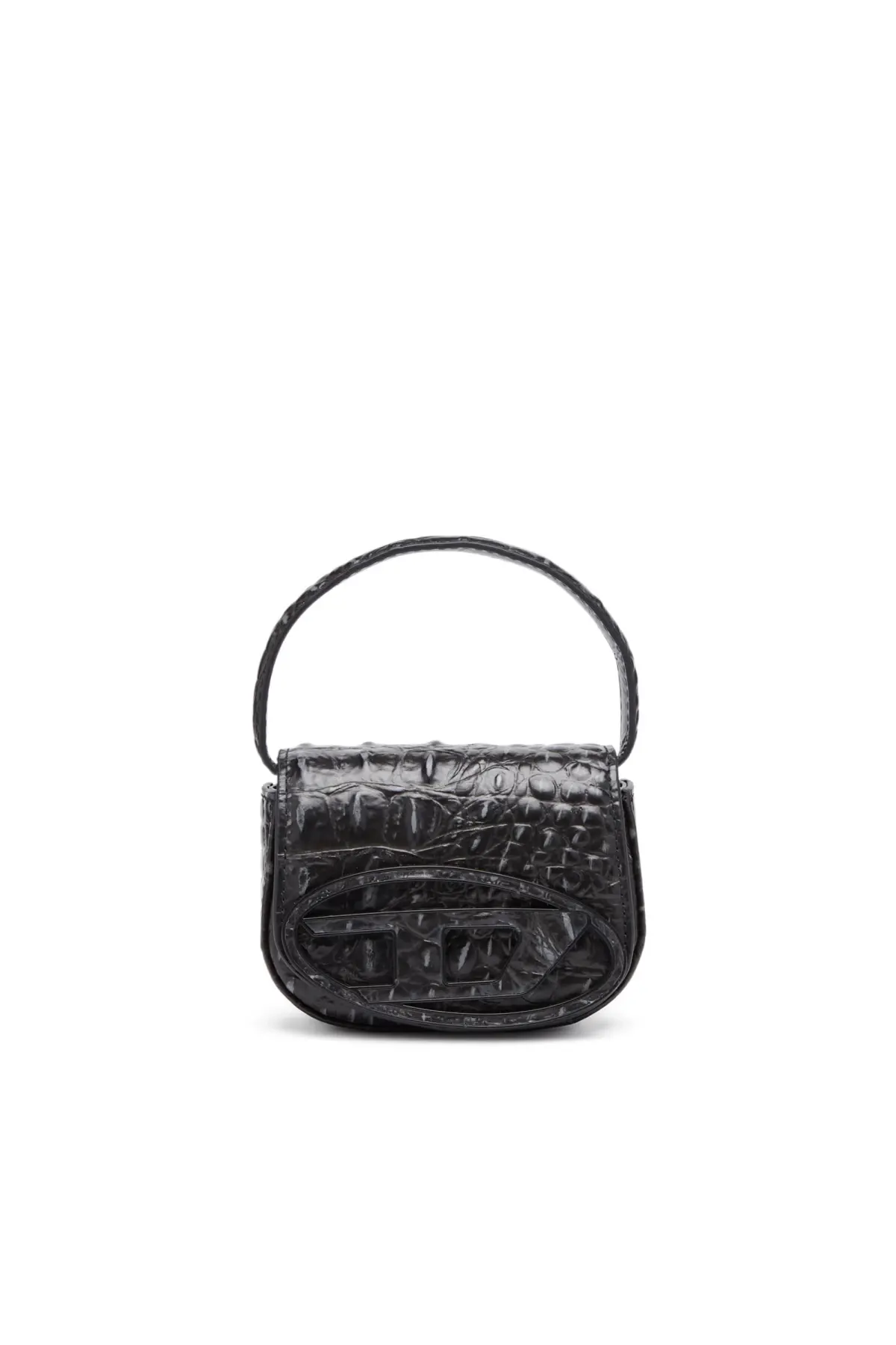 Black 1DR XS-Iconic mini bag in croc-print leather