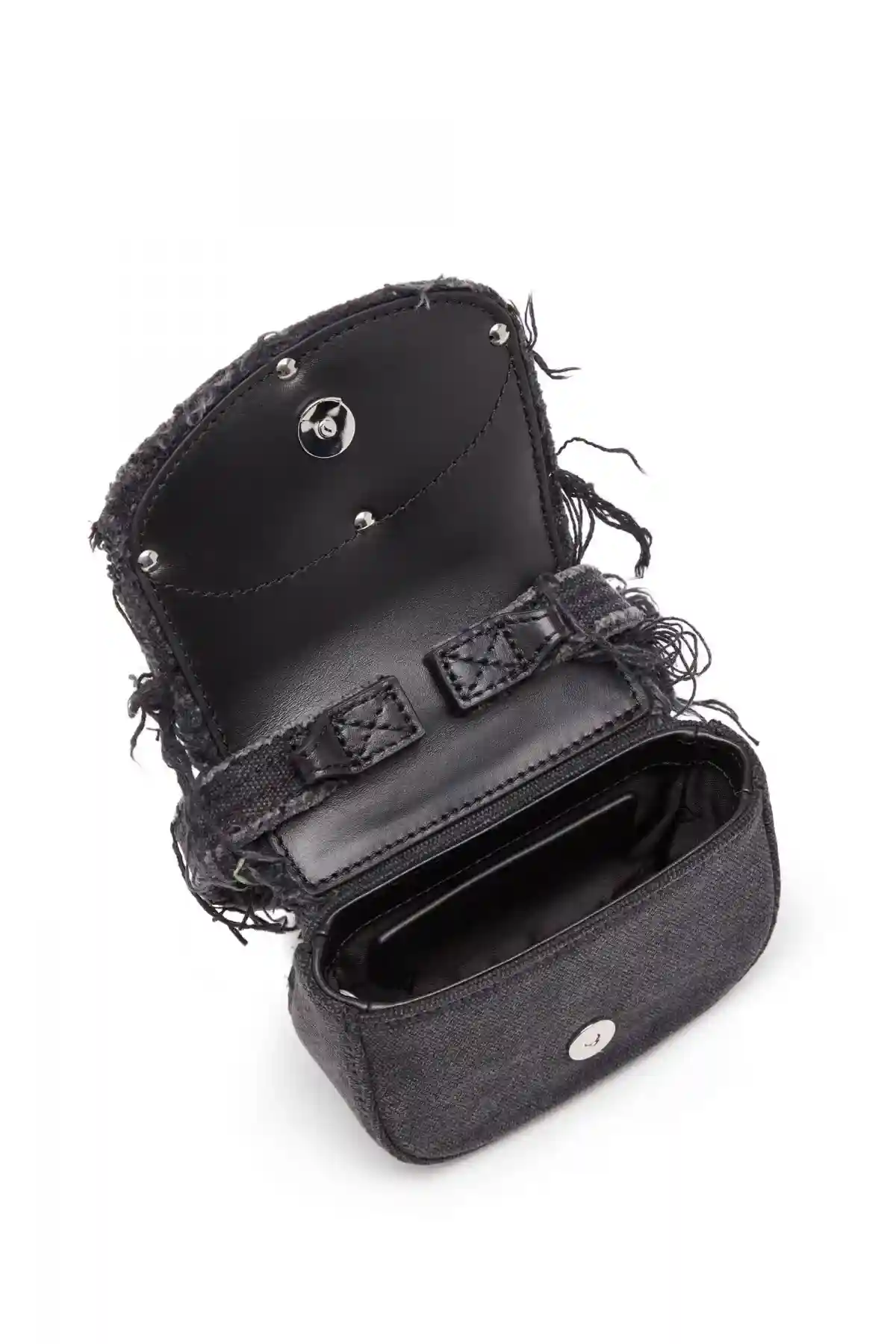 Black 1DR XS-Iconic mini bag in canvas and leather