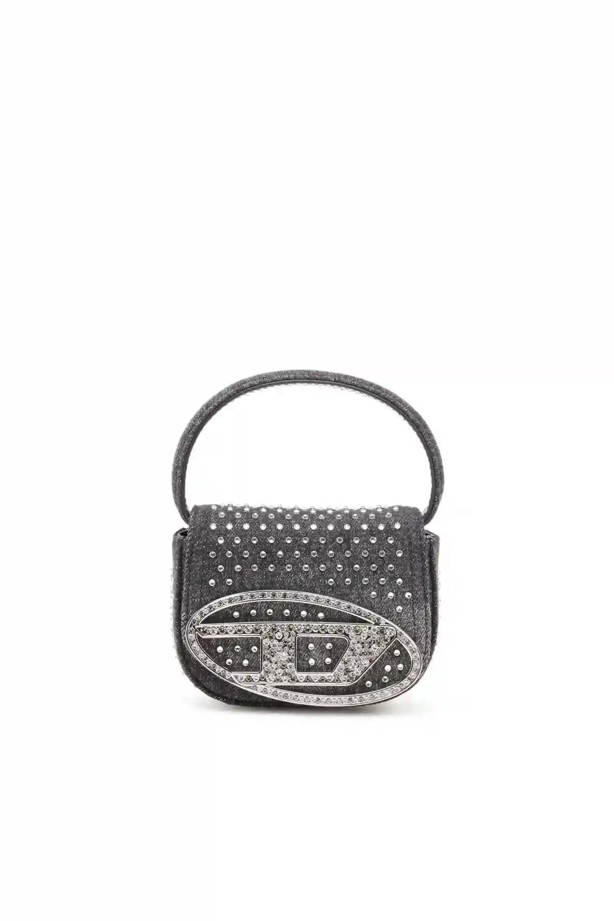 Black 1DR Xs-Iconic mini bag in denim and crystals