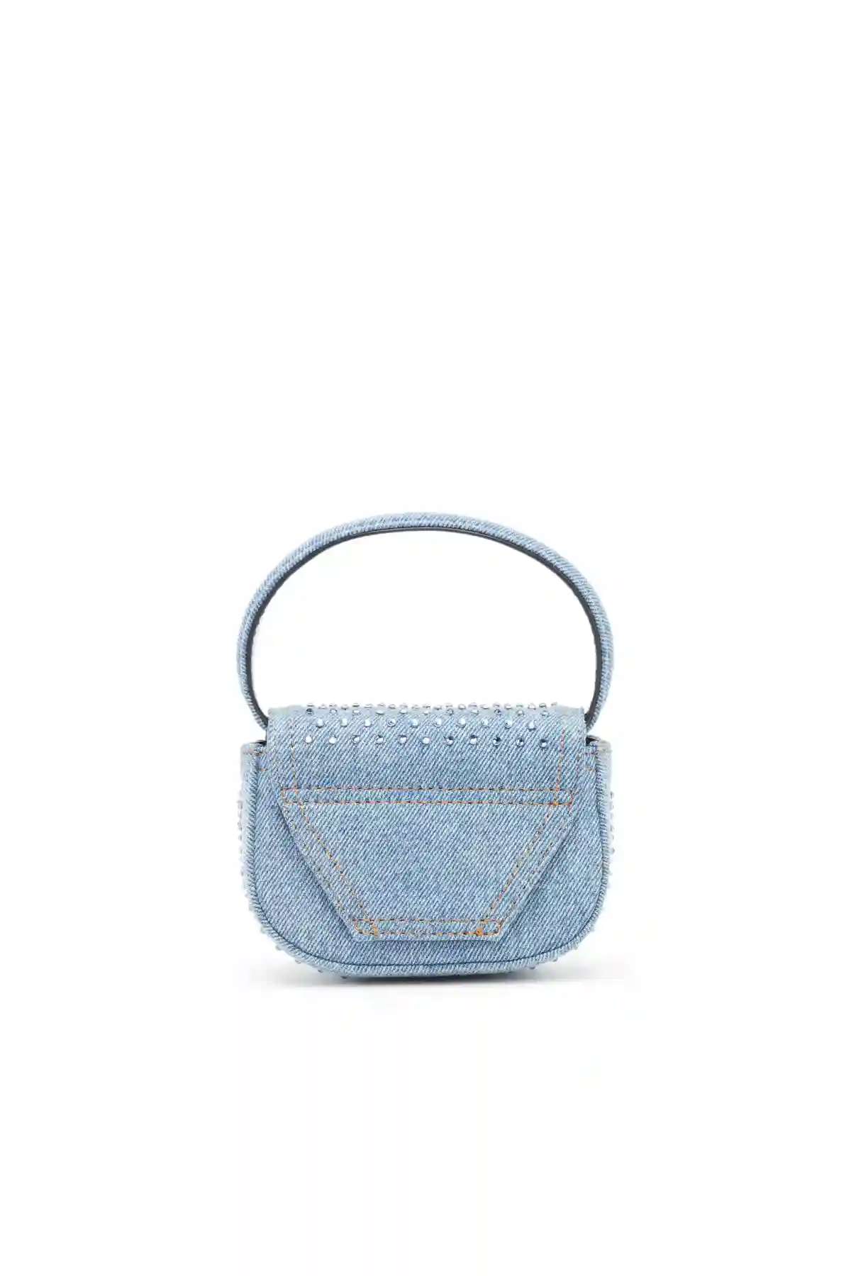 Blue 1DR Xs-Iconic mini bag in denim and crystals