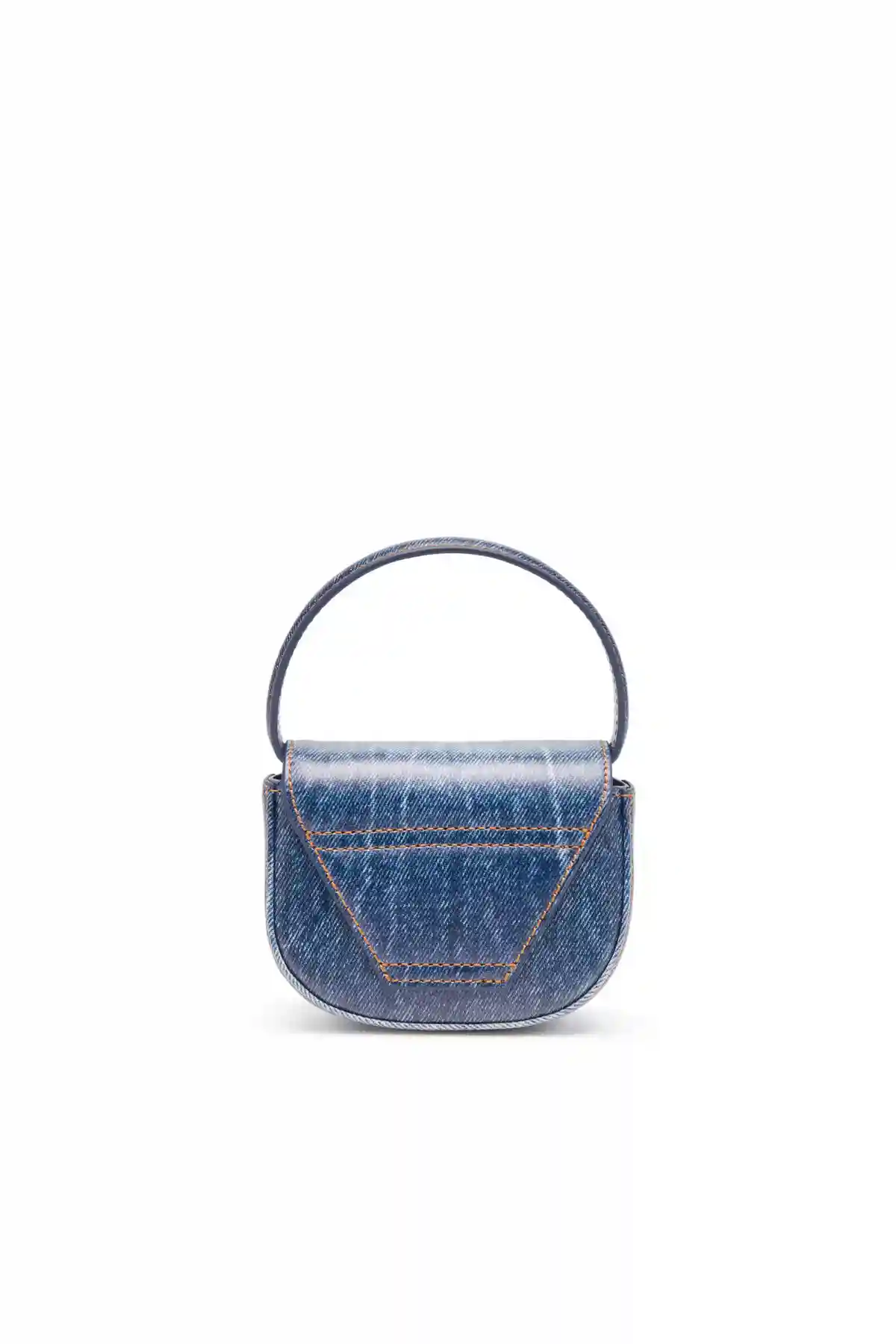 Blue 1DR Xs-Iconic mini bag in denim-print leather