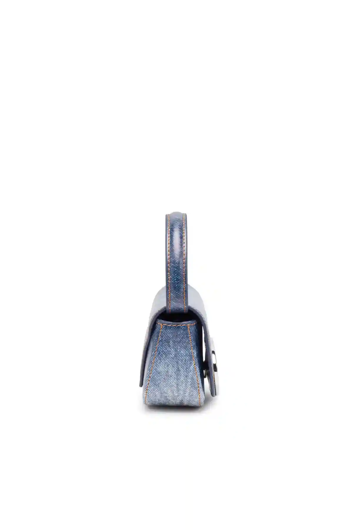Blue 1DR Xs-Iconic mini bag in denim-print leather