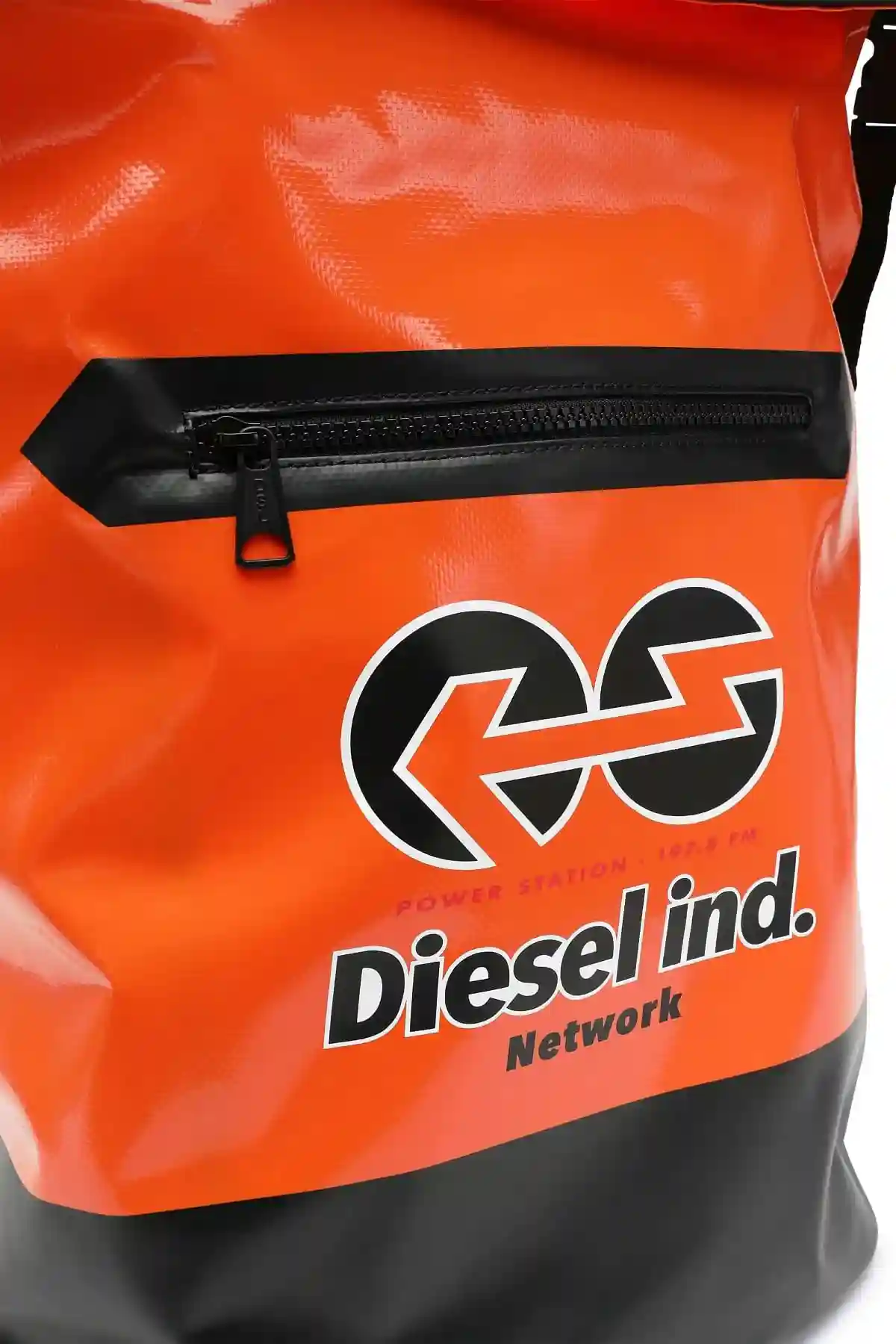 Orange Trap and D Backpack-Roll-top backpack in logo tarpaulin