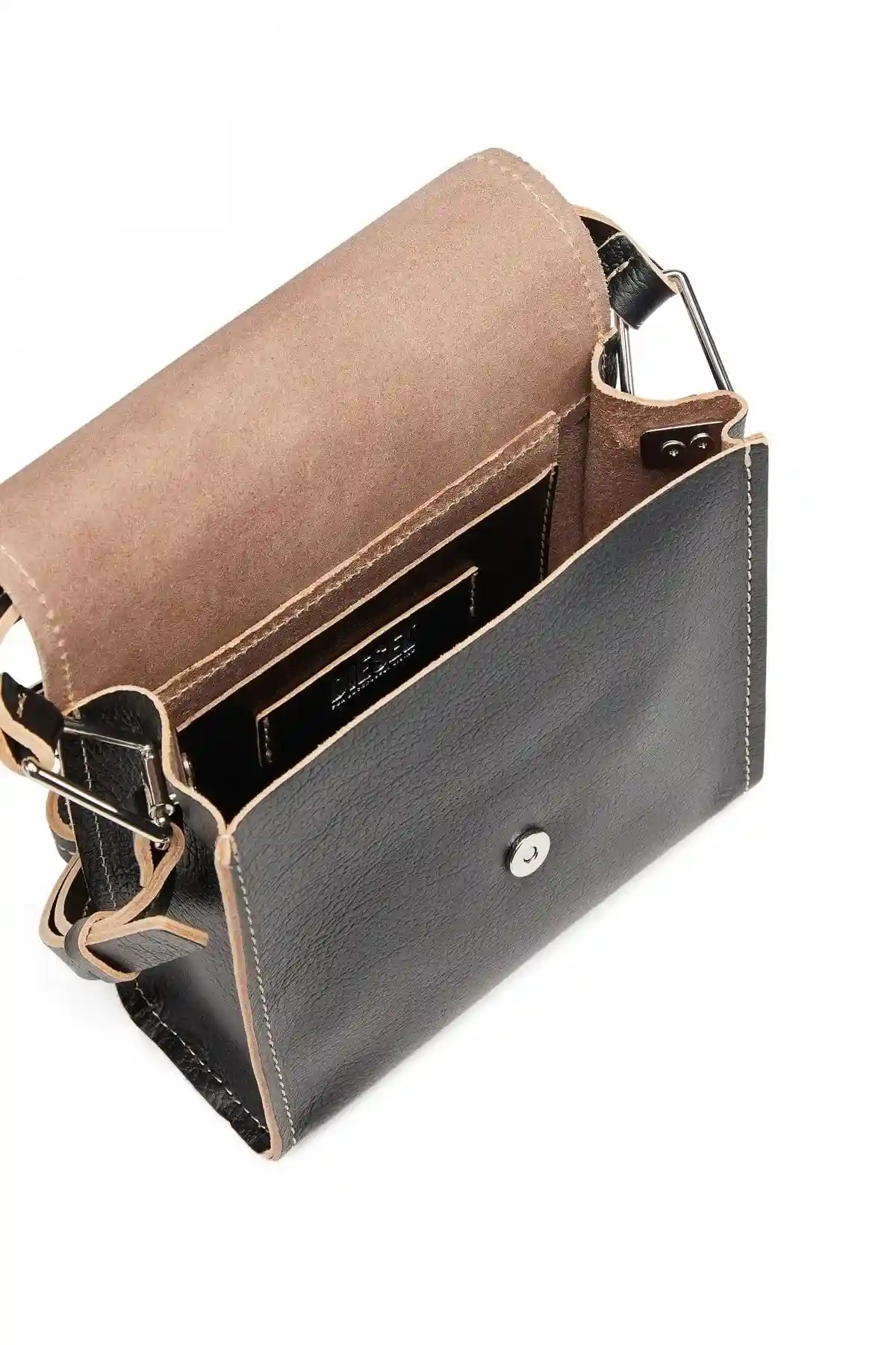 Black Crust-M X-Unlined leather crossbody bag