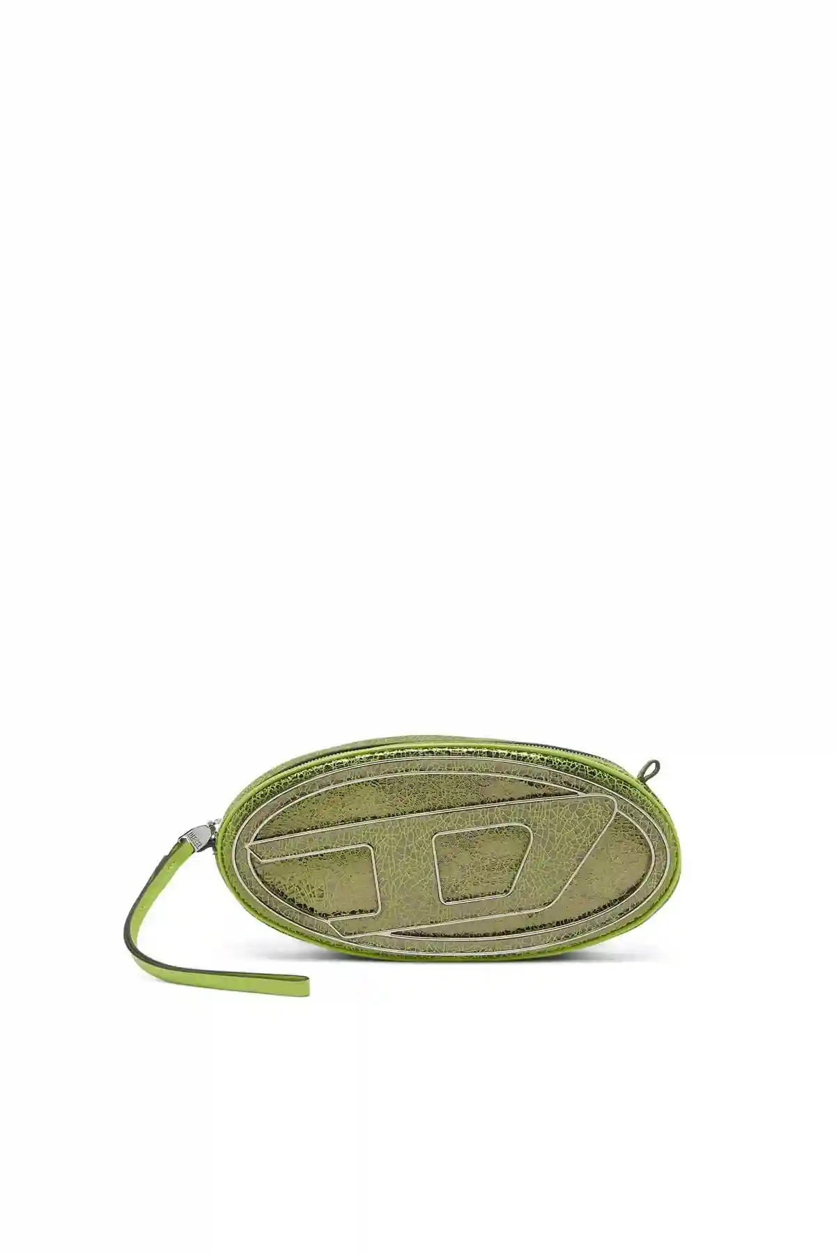 Green 1DR-Pouch-Crossbody bag in cracked leather