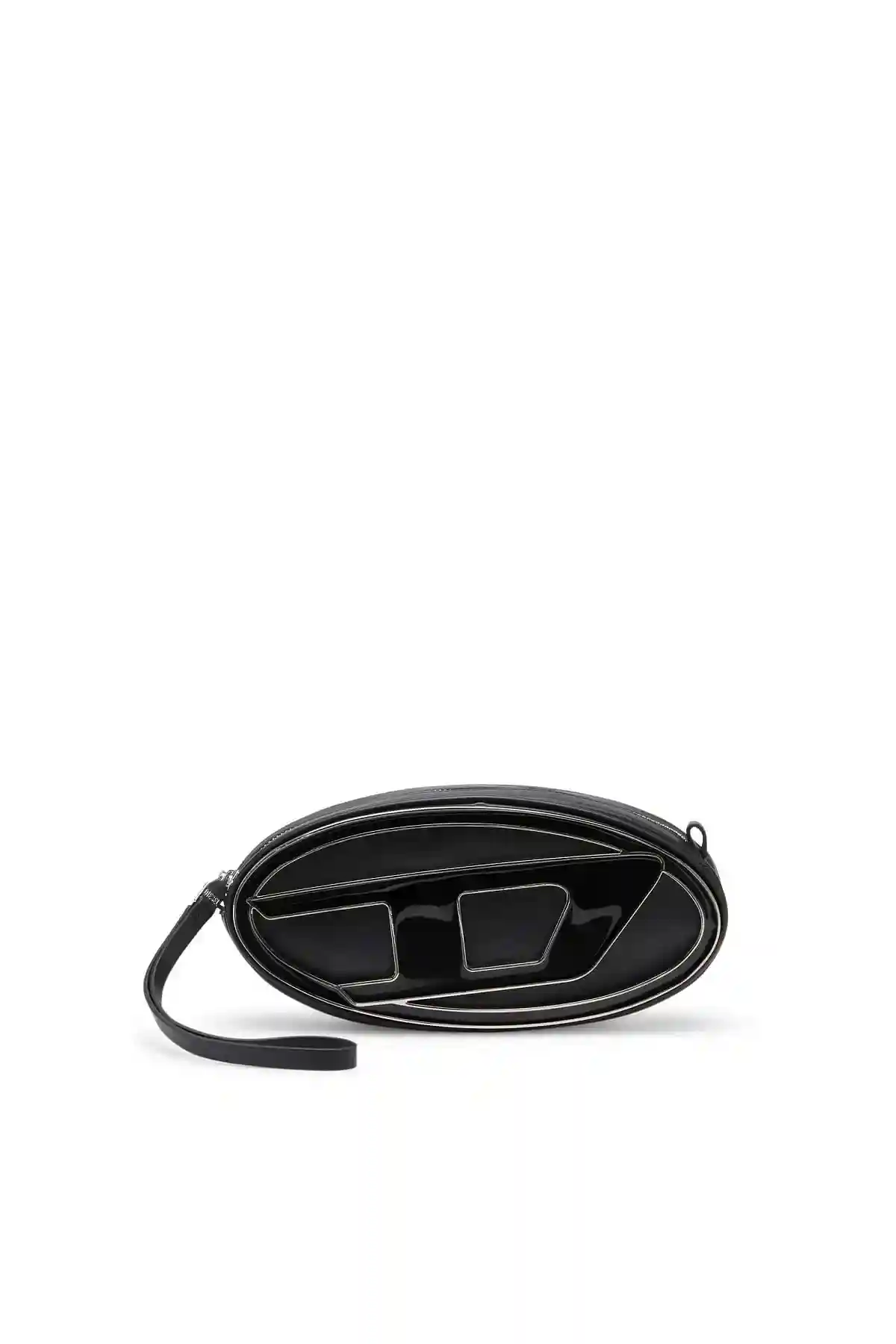 Black 1DR-Pouch-Small leather crossbody with logo plaque